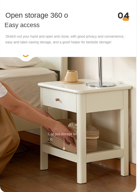 Solid Pine Wood Single Drawer Nightstand - Sturdy Bedside Table for Bedroom, Living Room, or Office - Perfect for Storage & Decor