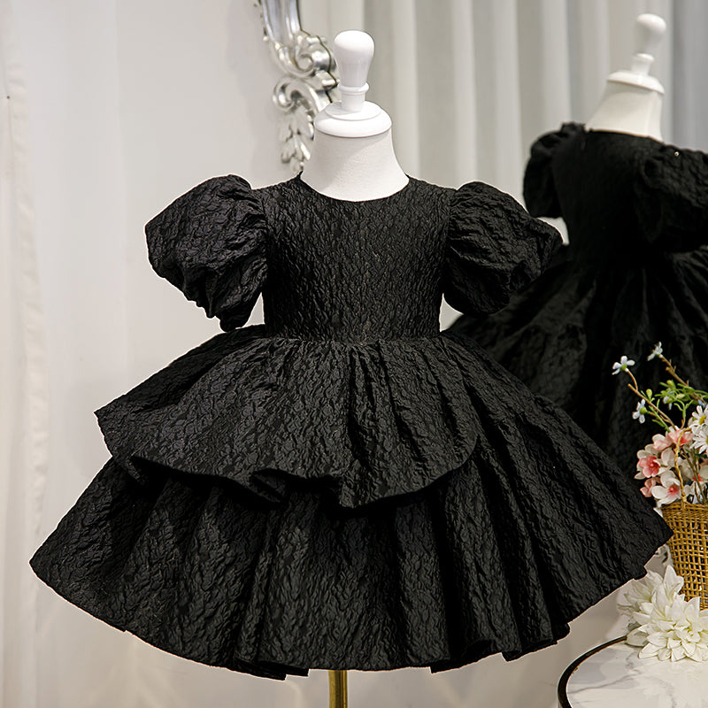 Black Performance Princess Dress for Baby Girls - Elegant & Comfortable for Parties, Pageants & Special Occasions