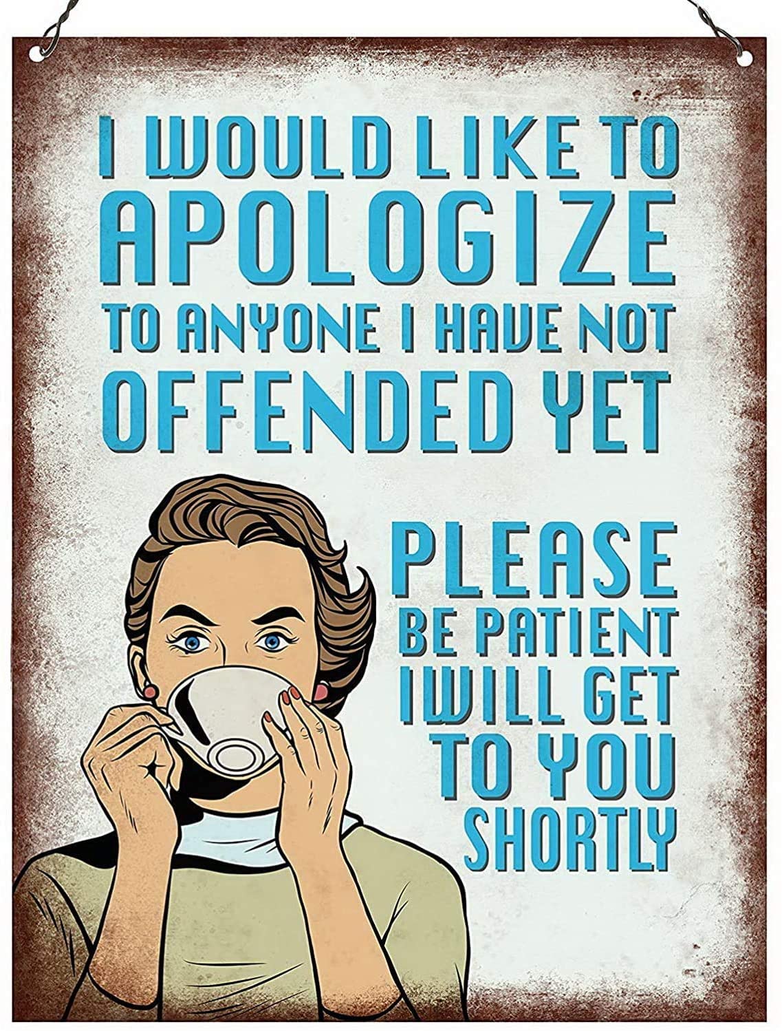 Funny Apology Metal Tin Sign 8x12 - Vintage Wall Decor for Home, Office & Pub