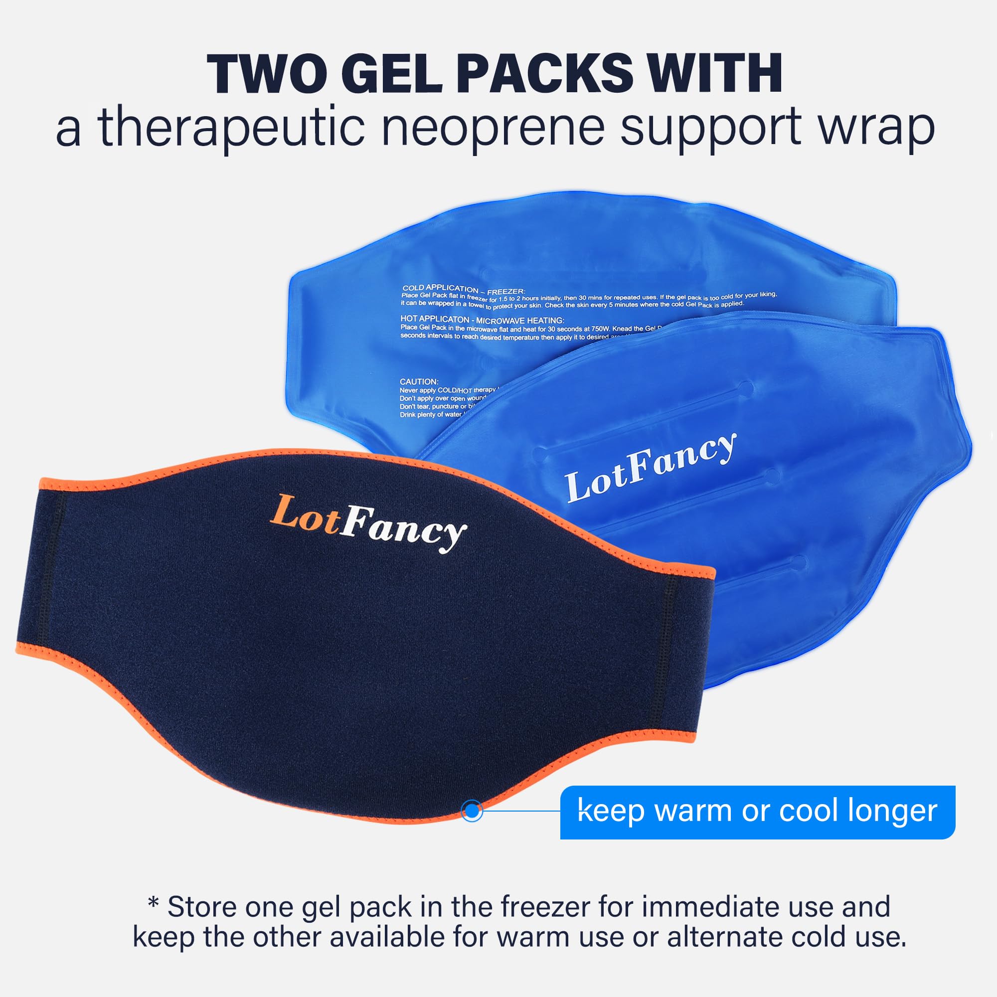 LotFancy Reusable Hot & Cold Therapy Gel Packs (2-Pack) for Back, Hip, Waist & Leg Pain Relief - FSA/HSA Eligible Heating & Cooling Compress for Injury Recovery, Post-Workout & Chronic Pain Management