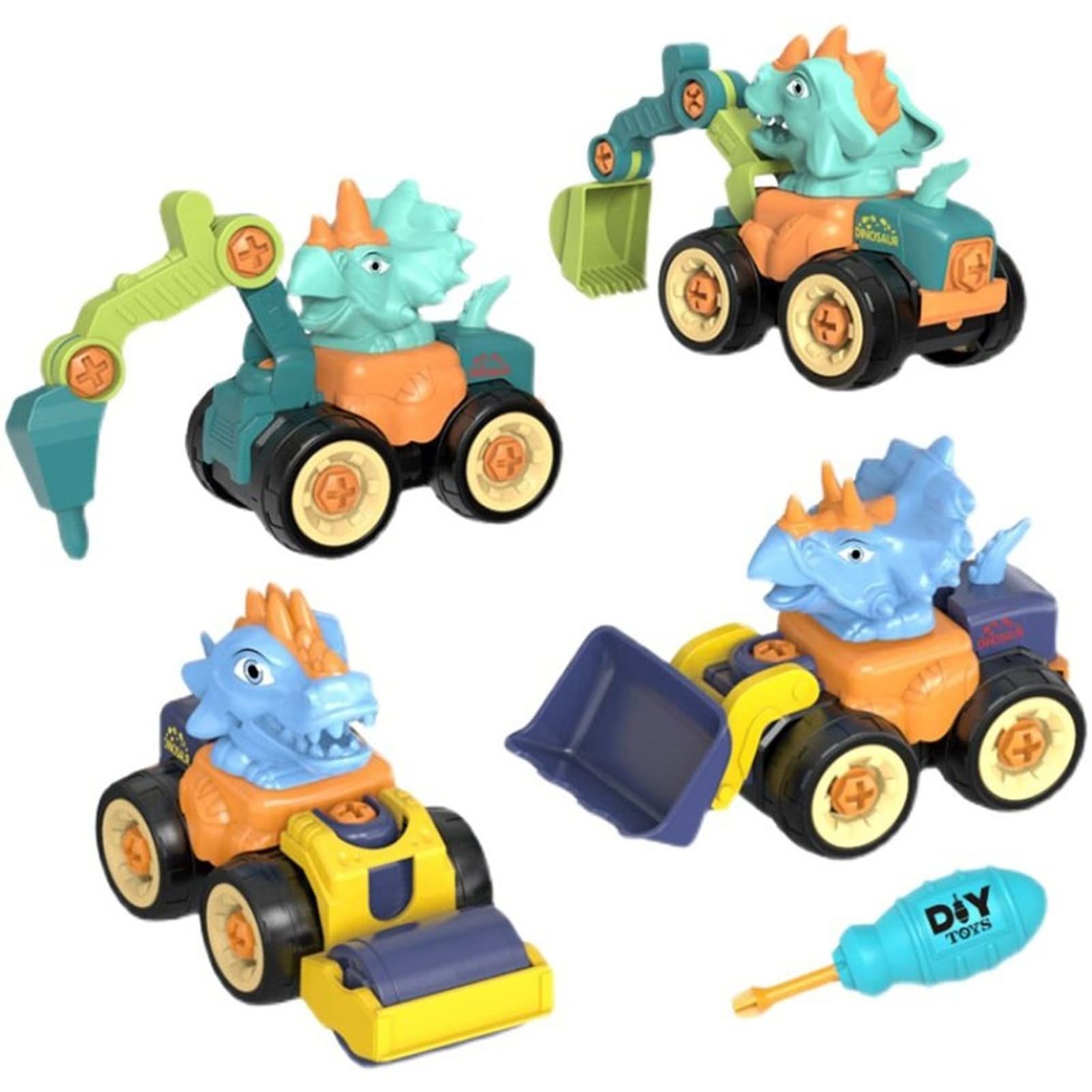 BZGKNUL DIY Construction Truck Toy Set - Excavator, Bulldozer, Screwdriver Tools for Kids Ages 3-7 | STEM Educational Building Toy for Boys & Girls | Pretend Play, Birthday Gift, Classroom Learning Activity