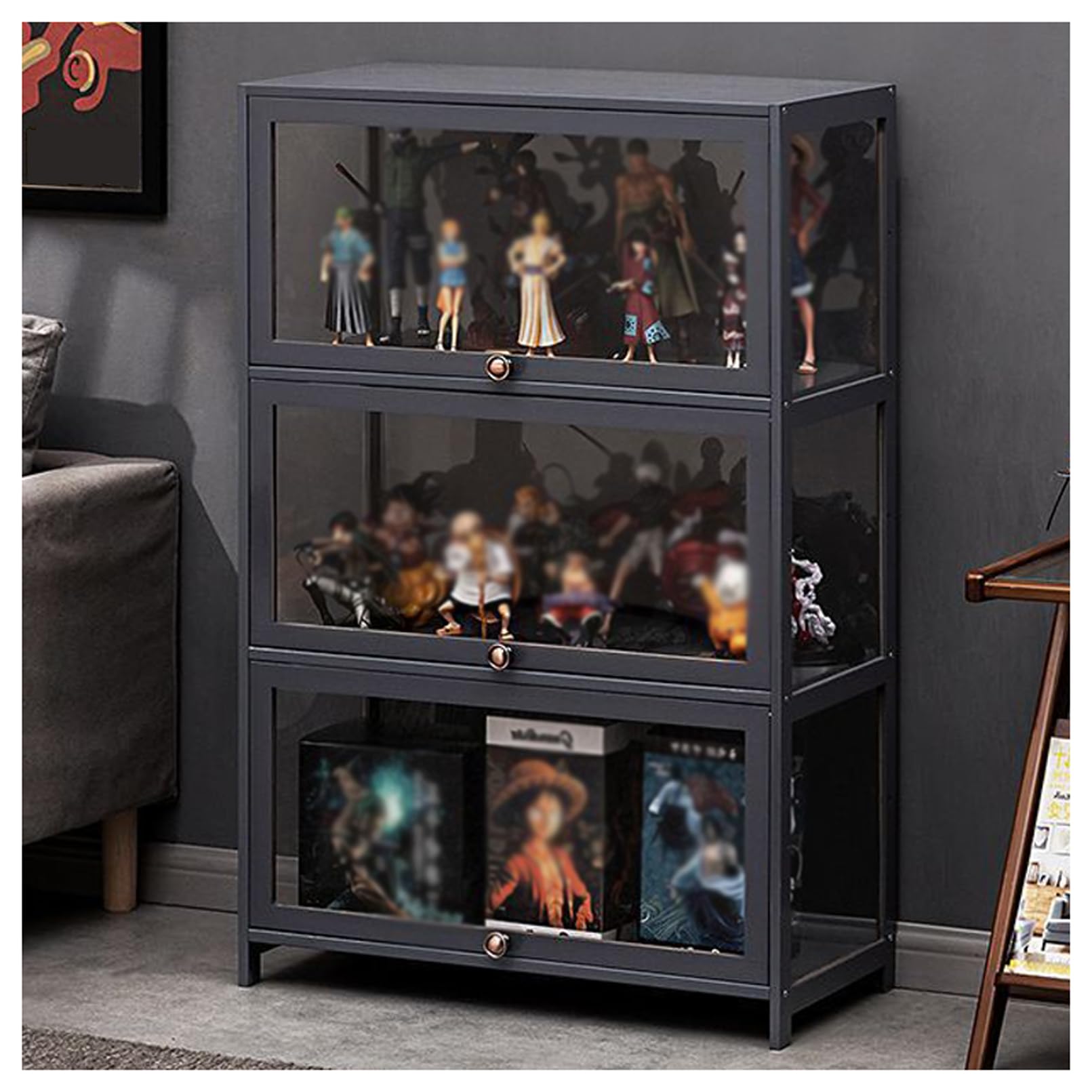 Acrylic Display Case for Collectibles - Clear Glass Cabinet for Action Figures & Toys - China Cabinet & Curio Storage Organizer - Perfect for Home Decor, Office Display & Collectible Showcase