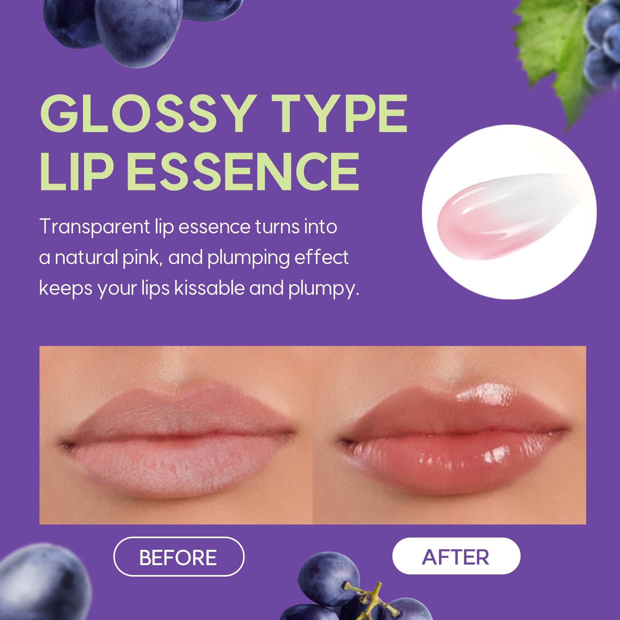 Frudia Grape Honey Chu Lip Essence - Hydrating Korean Lip Balm for Dry Lips | Organic Lip Plumper Gloss for Men & Women | Moisturizing Lip Oil Treatment (0.33 Fl Oz) - Perfect for Winter Care & Daily Lip Nourishment