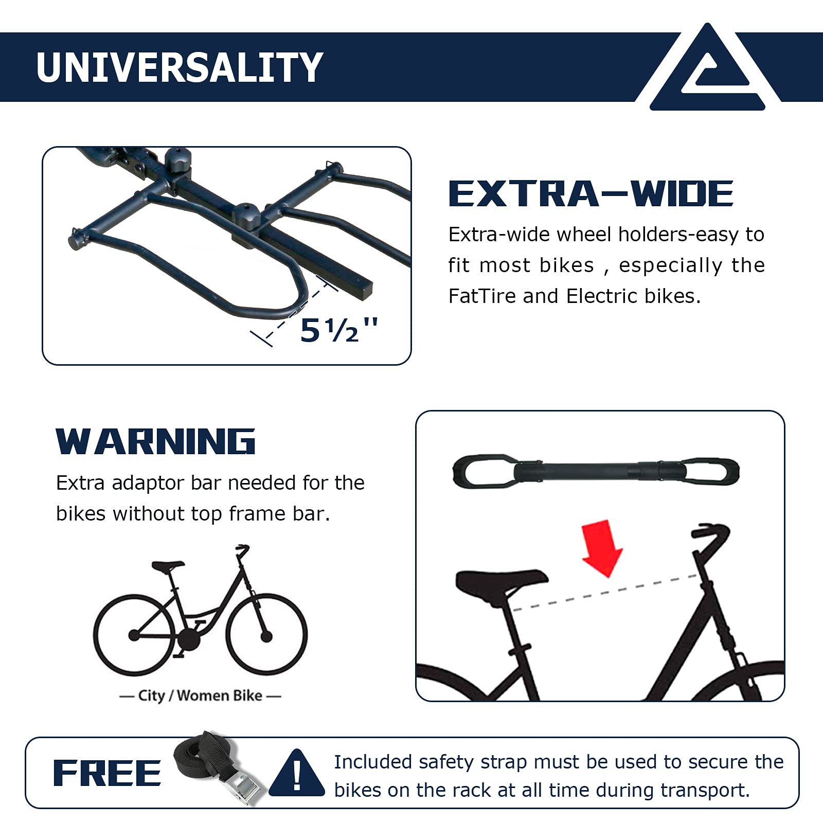 Leader Accessories 2-Bike Platform Style Hitch Mount Bike Rack - Foldable Tray Bicycle Carrier for Cars, Trucks, SUVs & Minivans with 2