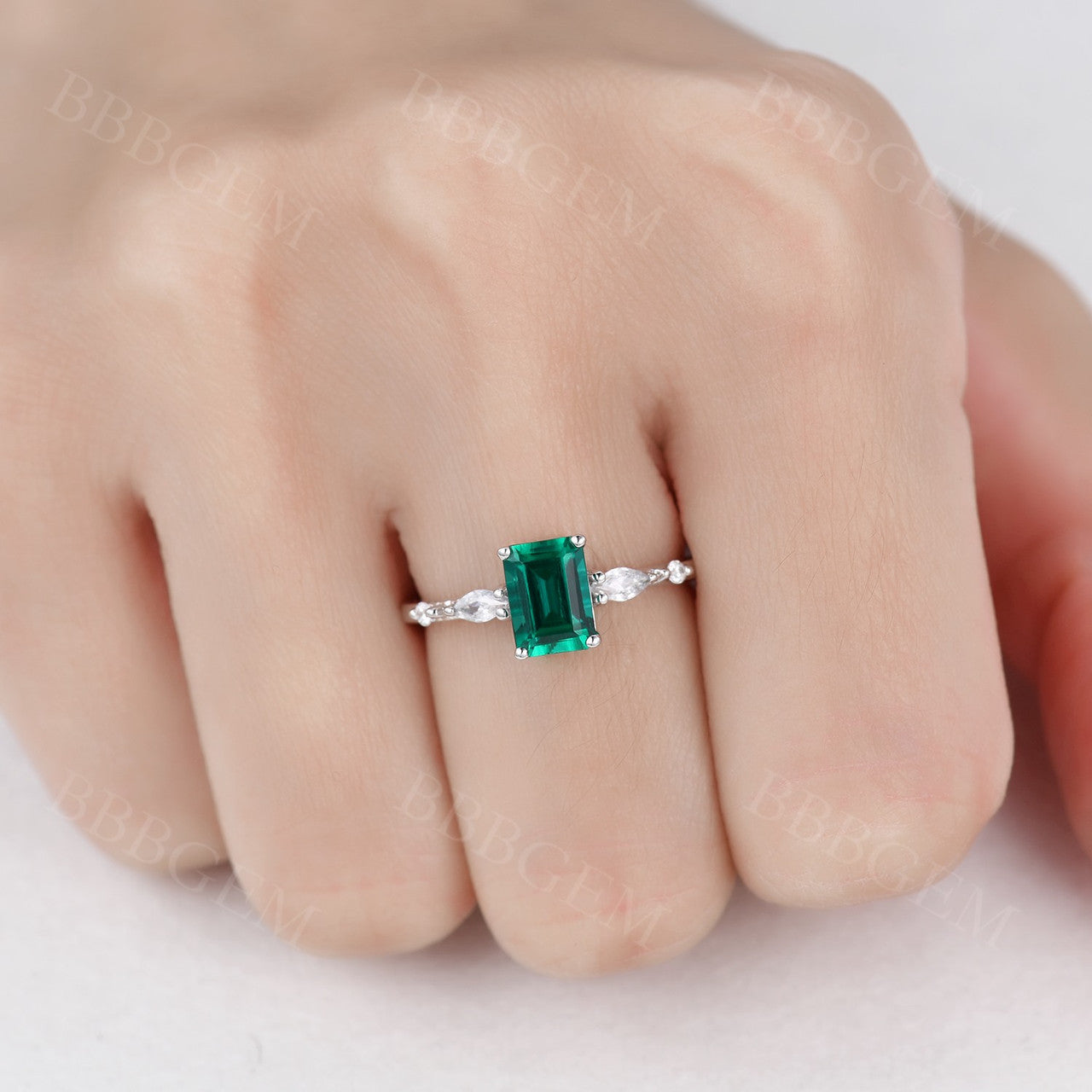 1CT Emerald Cut Lab-Created Moissanite Ring in Rose Gold – Perfect for Engagement, Wedding, Anniversary & Everyday Elegance