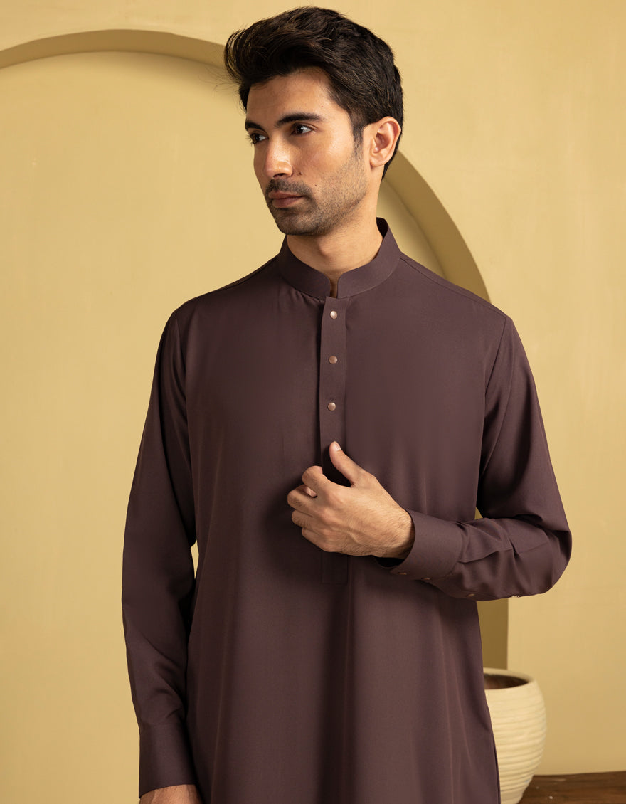 Premium Blended Brown Jubba by J. Junaid Jamshed - Traditional Islamic Abaya for Women - Perfect for Prayer, Eid Celebrations & Modest Fashion