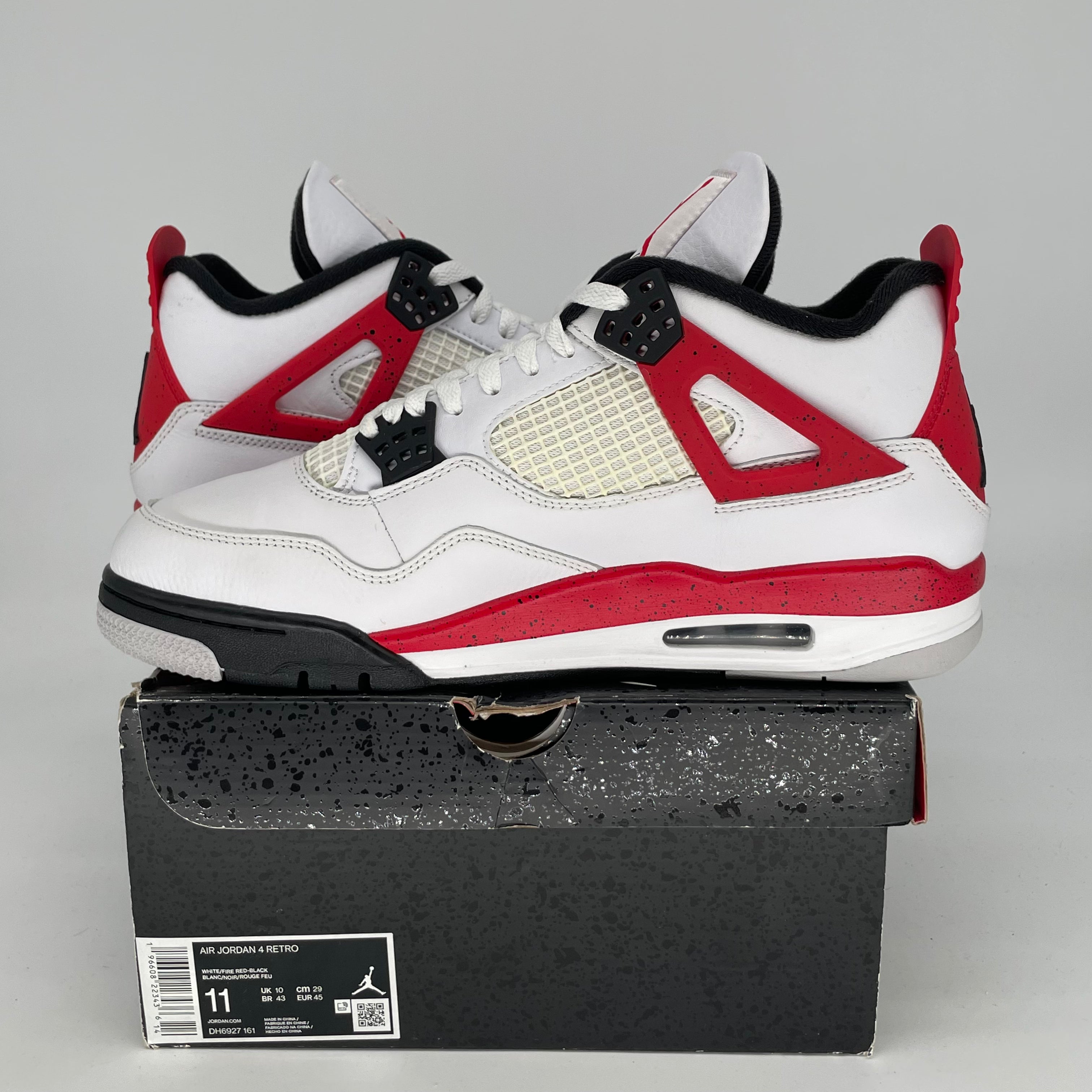 AIR JORDAN 4 Retro Red Cement Men's/Women's Basketball Shoes Size 11 & 12.5W - DH6927-161 | Authentic Sneakers for Streetwear, Gym & Casual Outfits