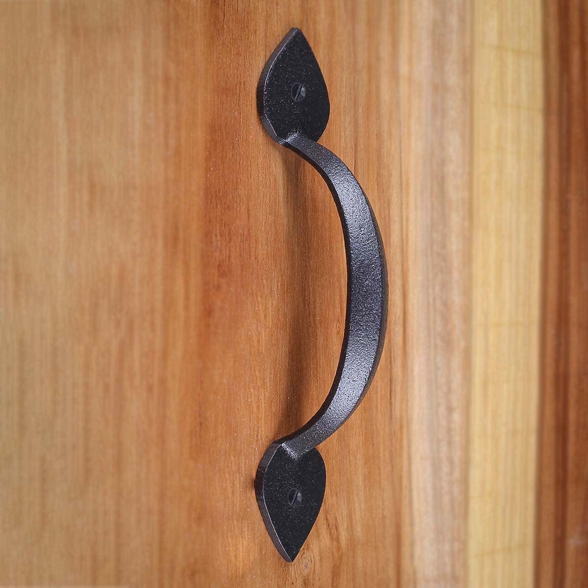 Black Wrought Iron Cabinet Pulls 6.7 Inch - Pack of 4 with Mounting Hardware - Heavy Duty Cabinet Handles for Kitchen, Bathroom & Furniture Drawers - Vintage Style Home Renovation Hardware