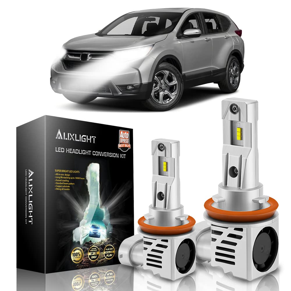 AUXLIGHT H11 H8 H9 LED Headlight Bulbs - 12000 Lumens, 6000K Cool White, Plug-N-Play Conversion Kit - Compatible with 2015-2021 Honda CR-V & 2019-2021 HR-V - Perfect for Night Driving, Foggy Conditions & Off-Road Adventures (Pack of 2)