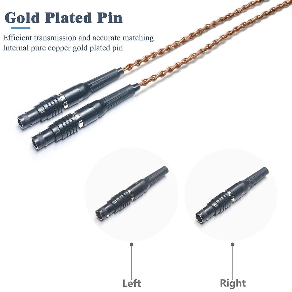 Premium GUCraftsman 6N OCC Copper Audio Upgrade Cable for Focal Utopia Headphones - High-End Replacement Cable for Audiophiles, Studio Monitoring & Home Listening