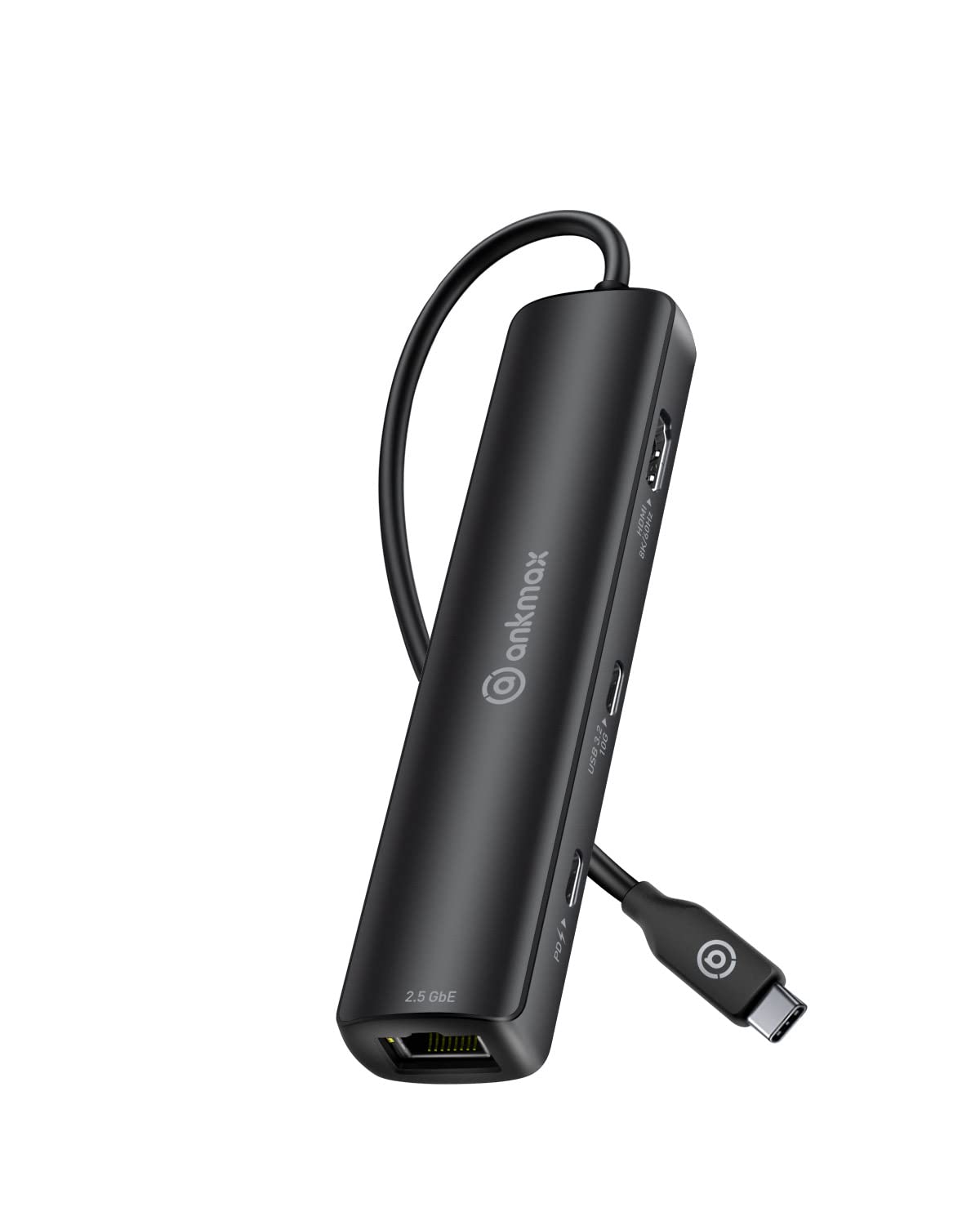 Ankmax USB 4 Hub P64HG2 - 6-in-1 USB C Hub with 8K 60Hz/4K 120Hz HDMI, 2.5Gb Ethernet, 10Gbps USB-A & USB-C Ports, 100W PD - Thunderbolt 3/4 USB4 Compatible for MacBook Pro, Dell XPS, HP Spectre - Perfect for Home Office, Gaming & 4K Video Editing