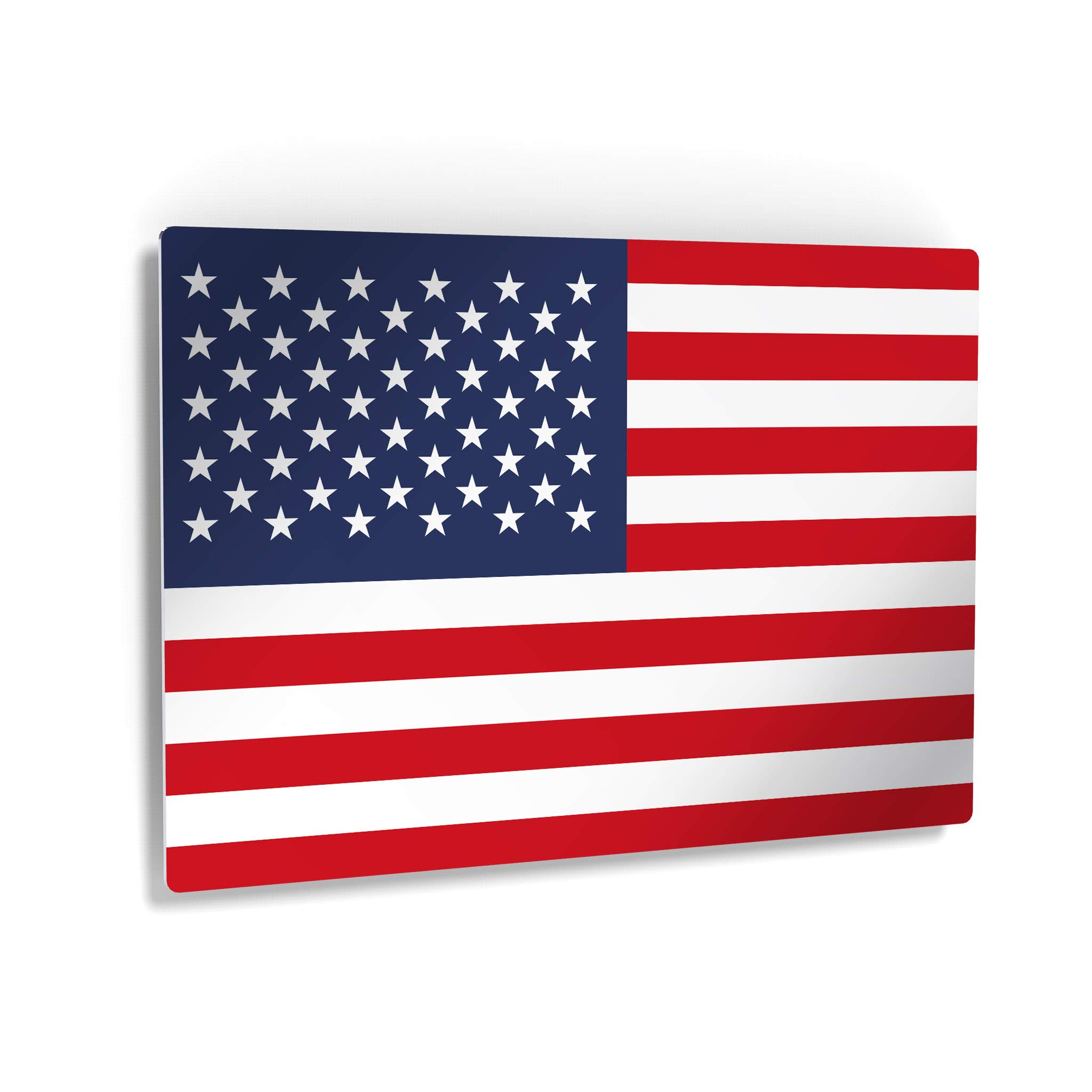 American Flag Metal Wall Art - Glossy USA Flag Print for Home & Office Decor - 16x24 Inches - 100% Made in USA - Perfect for Living Room, Bedroom, or Patriotic Gift