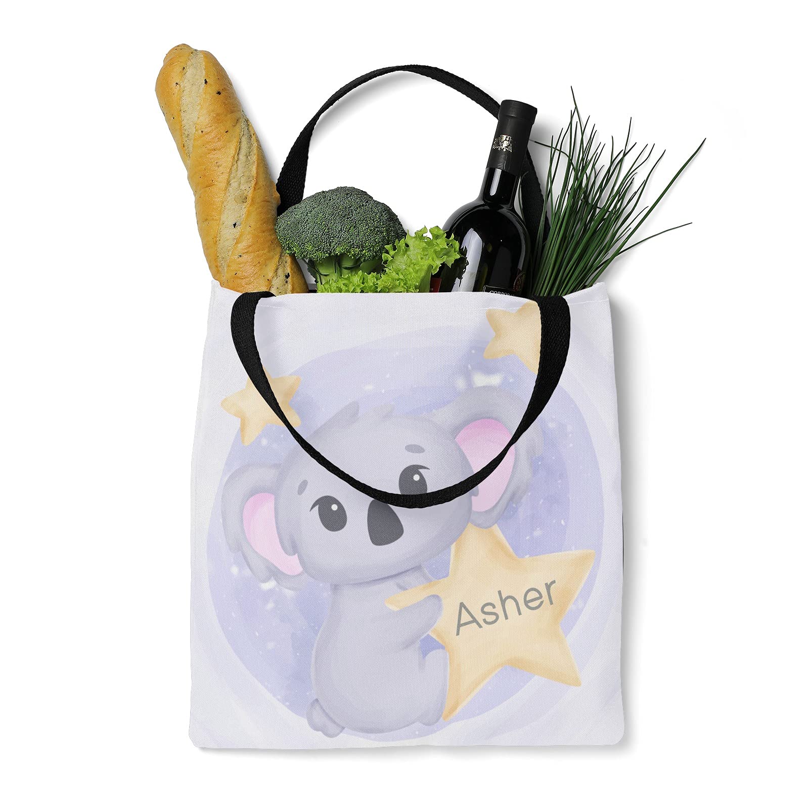 Personalized Woodland Forest Animals Canvas Tote Bags for Kids - Eco-Friendly Reusable Shopping Bags for School, Travel & Daily Use - Perfect Gift for Boys & Girls