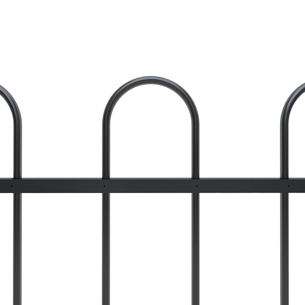 SKM 5.5ft Black Steel Garden Fence with Spear Top - Durable Outdoor Decorative Fencing for Yard, Lawn, and Property Protection | Perfect for Home Gardens, Backyards, and Landscaping
