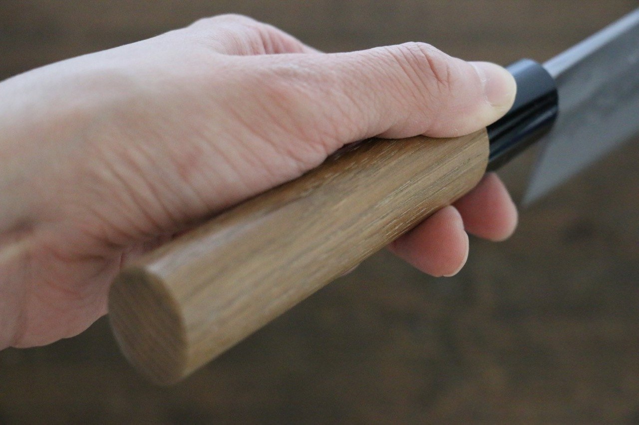 Premium Seisuke Blue Steel No.2 Nashiji Nakiri Knife 165mm - Japanese Chef Knife with Chestnut Wood Handle - Perfect for Slicing Vegetables, Herbs & Sushi Preparation