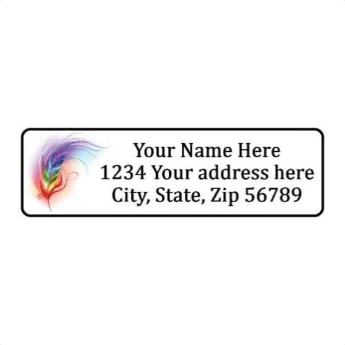 Custom Watercolor Feather Address Labels - 800 Stickers for Mail & Invites