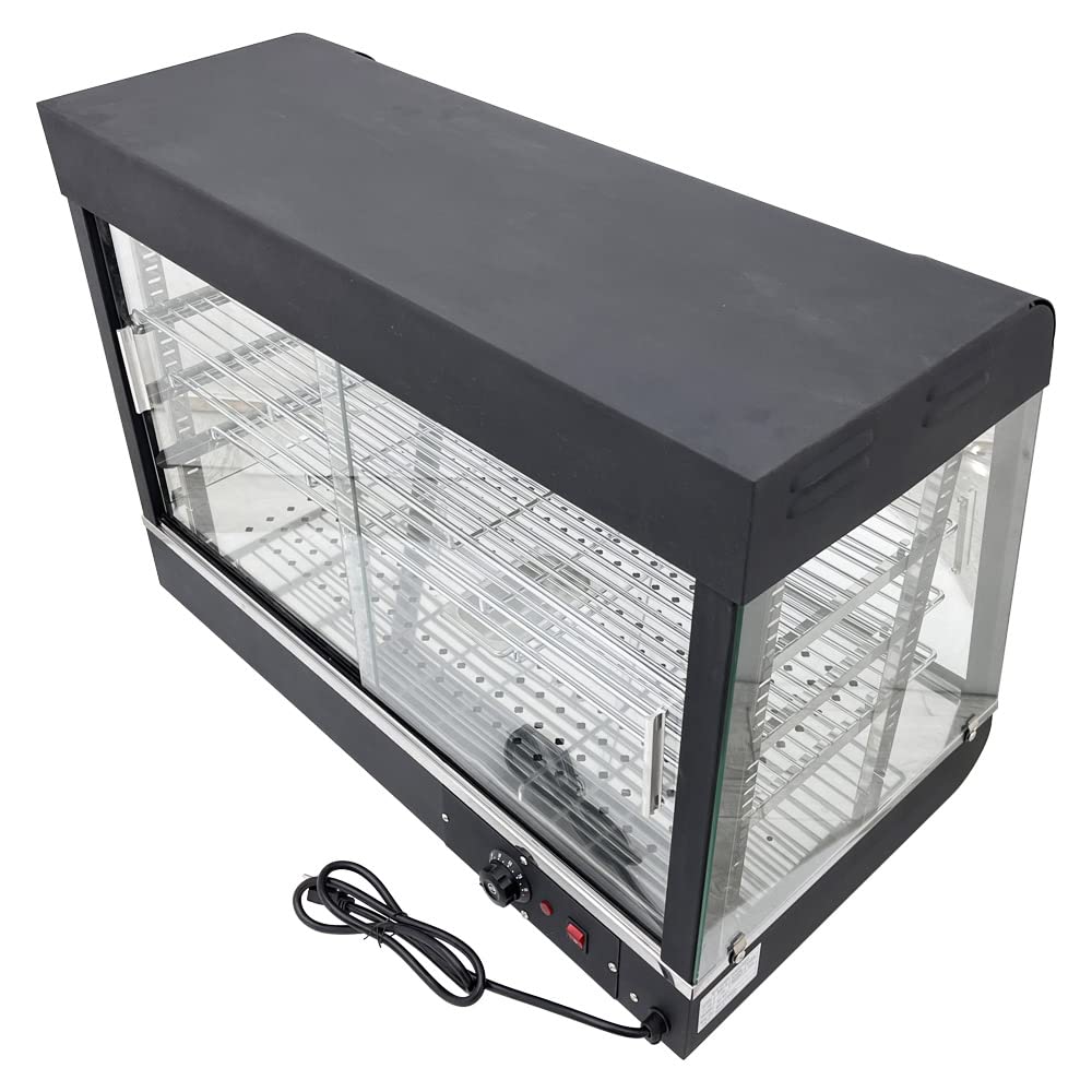 INTSUPERMAI Commercial Food Warmer - 3-Tier Countertop Pizza & Pastry Display Case, 35.43