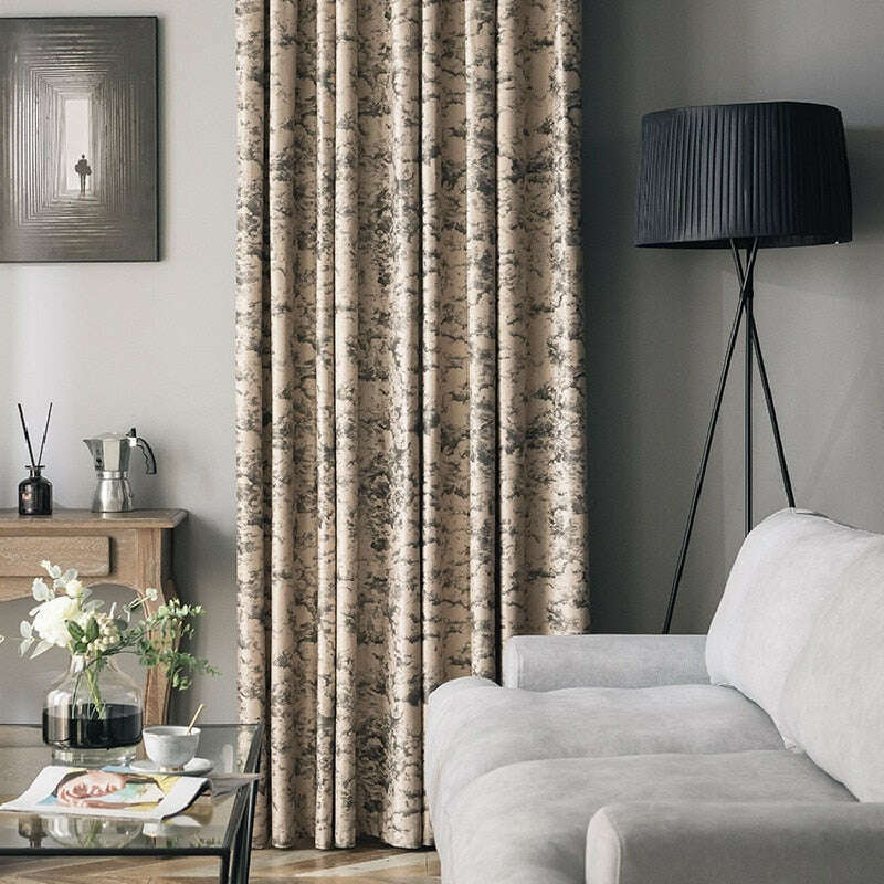 Ethan Modern Luxury Velvet Textured Curtains - Soft Beige Blackout Drapes for Living Room & Bedroom - Premium Thermal Insulated Window Treatments for Home Decor