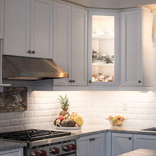 MYPLUS Under Cabinet Lighting Kit - Dimmable LED Kitchen Lights, 21W 1230lm Plug-in Under Cabinet Lighting for Counter, Cupboard, Shelf, Room & Desk (6x30cm) - Perfect for Kitchen Workspaces, Home Office & Display Shelves