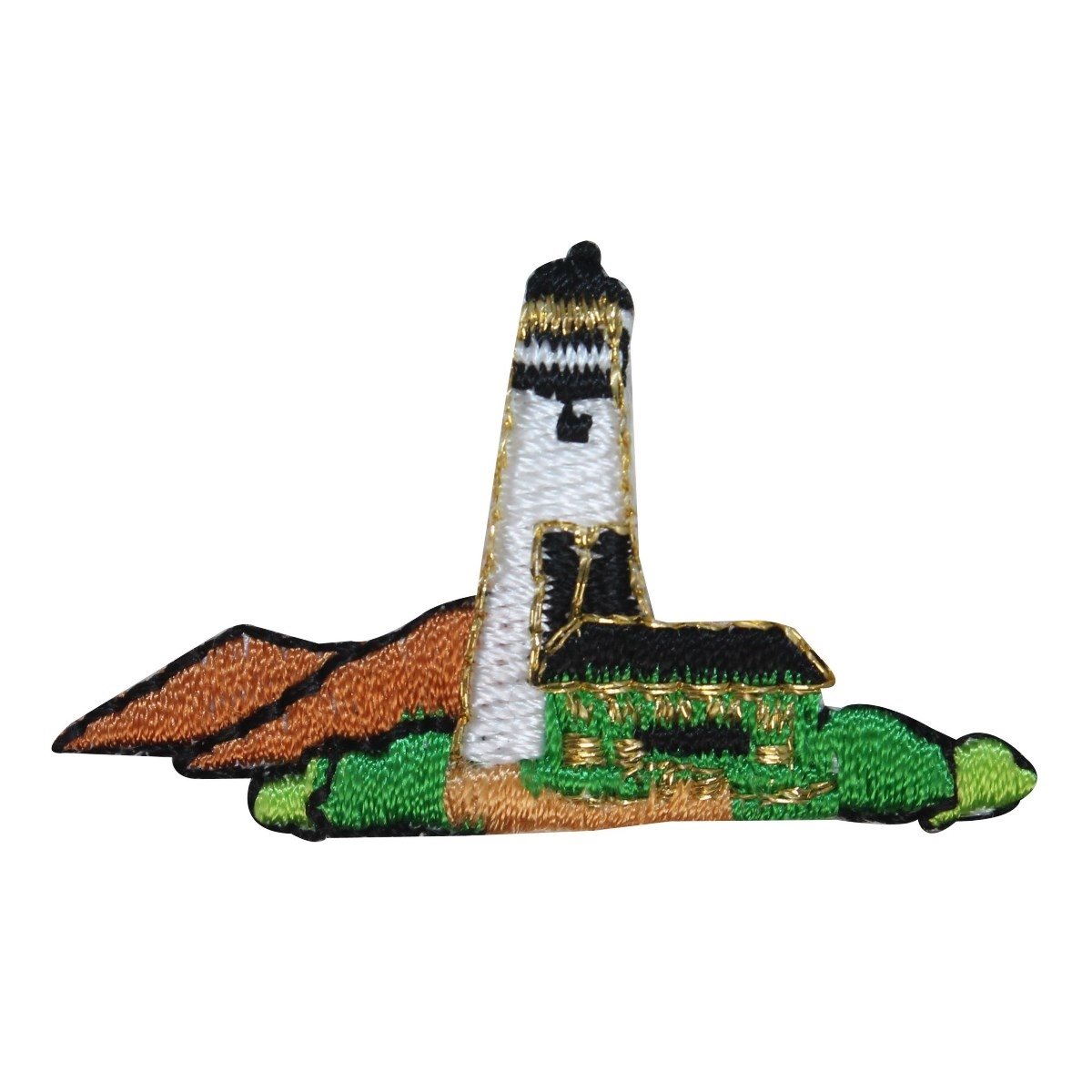 Lighthouse Island Patch - Nautical Embroidered Iron On Applique for Jackets, Hats & Bags - Perfect for DIY Crafts & Travel Accessories