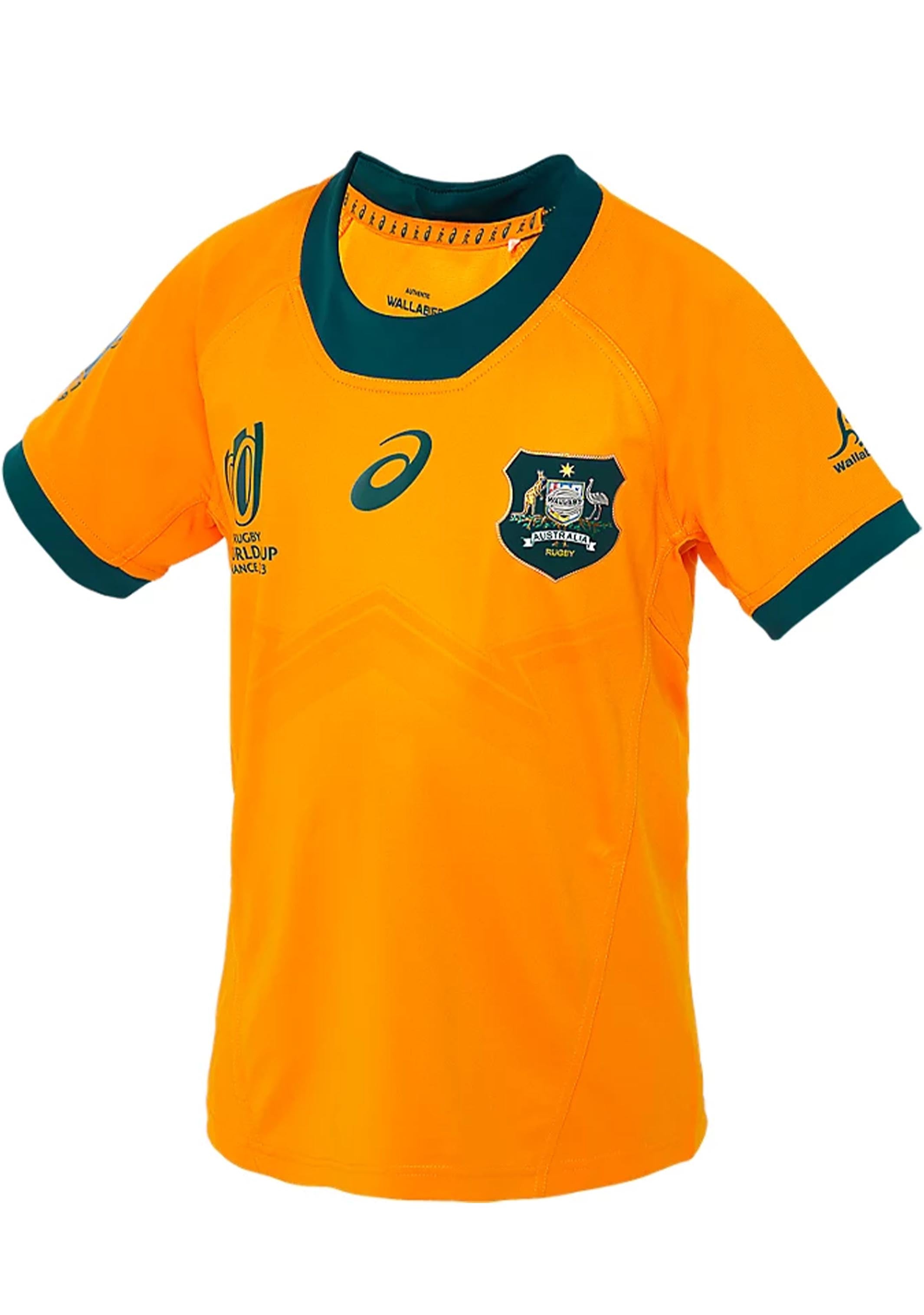 ASICS Kids Wallabies RWC23 Replica Home Jersey - Youth Rugby Shirt 2114A308-750 | Official Team Uniform for Young Rugby Fans & Match Day Wear