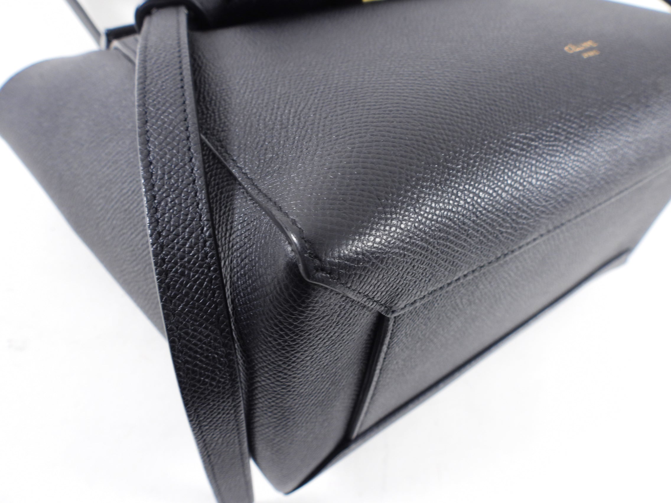 Celine Micro Grained Black Leather Belt Bag for Women - Stylish Crossbody Waist Pack for Travel, Shopping & Everyday Use