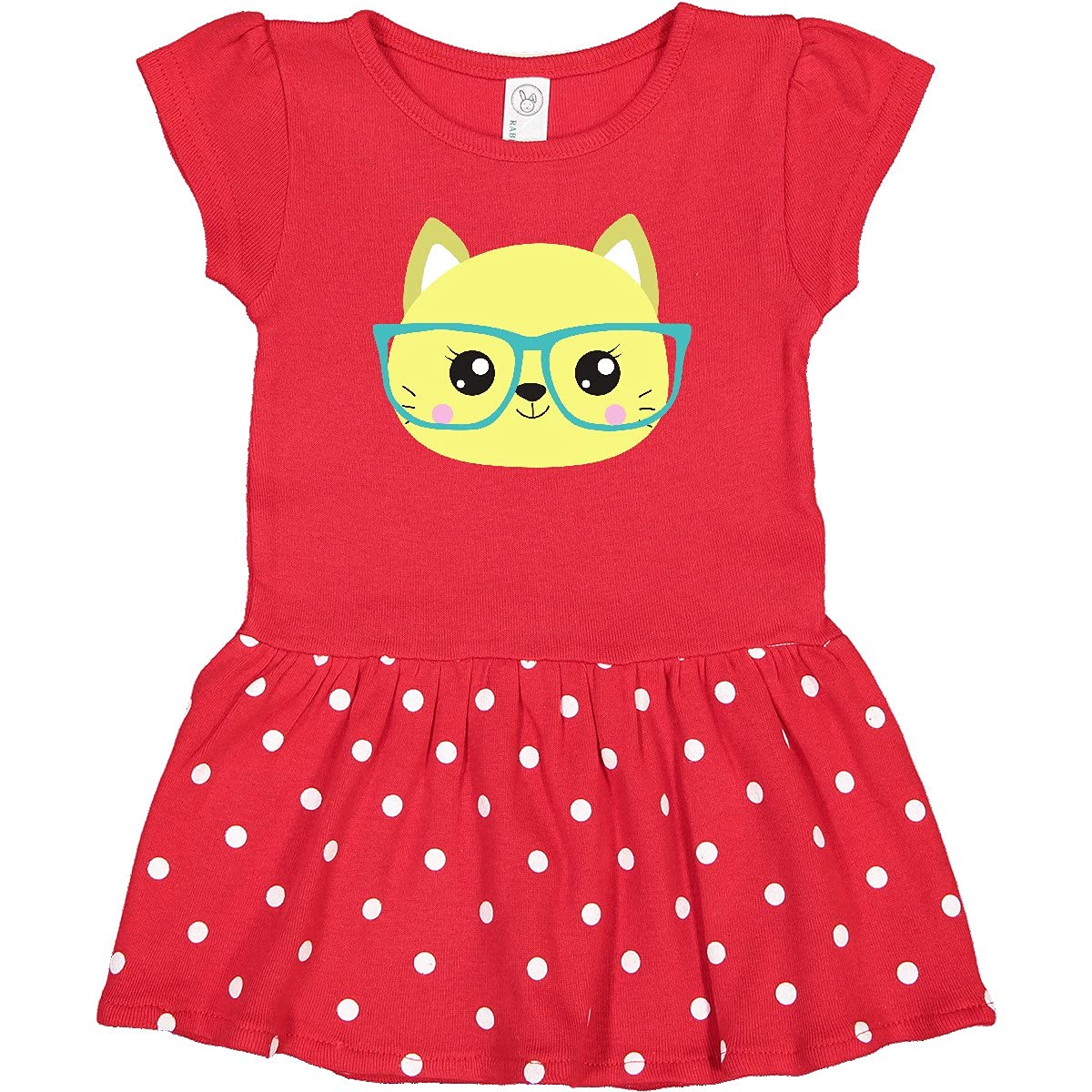 Hipster Cat Glasses Dress - Cute Kitten Outfit for Baby Girls