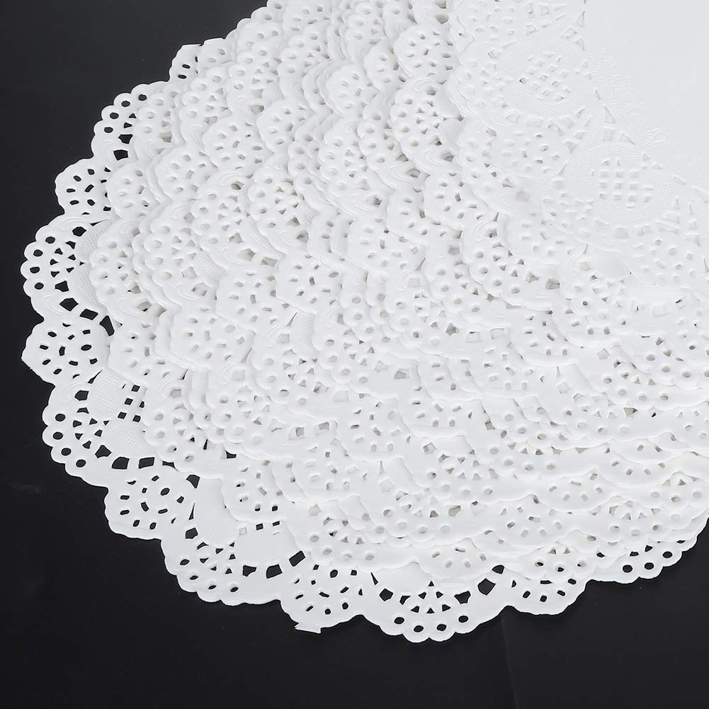 420PCS Lace Doilies - Round Decorative Paper Placemats for Cake, Dessert & Table Decor - Elegant Hollow-Out Design for Party, Wedding & Tea Time Settings