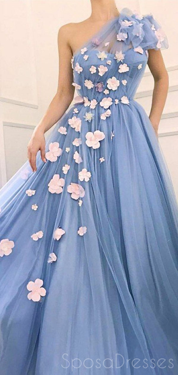 Elegant Blue A-Line Applique Sleeveless Prom Dress for Sweet 16 | Formal Evening Gown for Homecoming, Quinceañera & Special Occasions