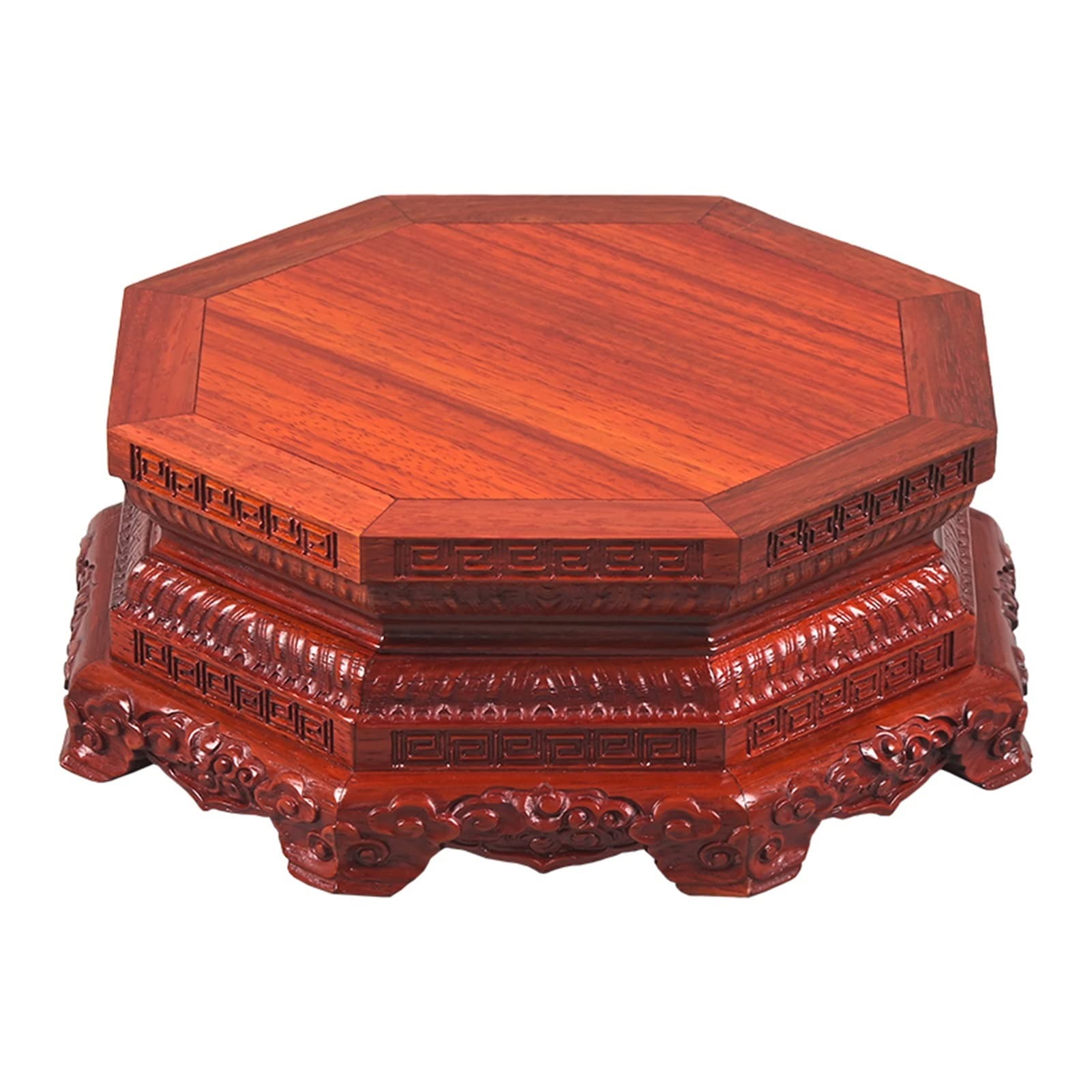 Handcrafted Rosewood Bonsai Display Stand - 3.3 Inch Oriental Wooden Vase Base for Home Decor, Zen Garden & Office Desk Accessories | ZXB-Shop