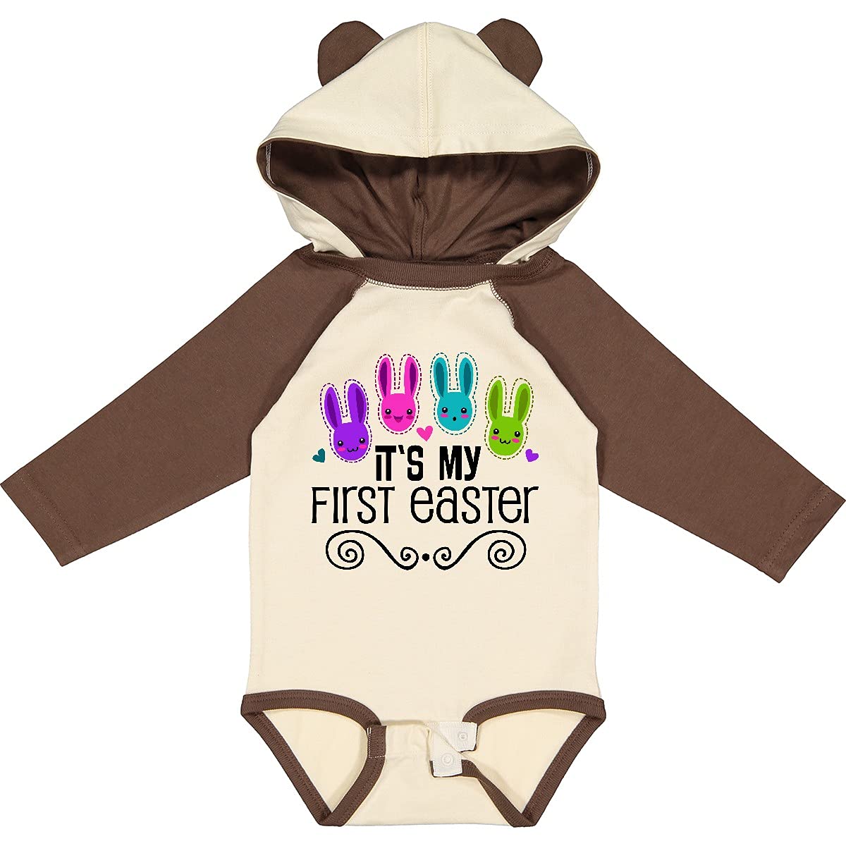 Inktastic First Easter Baby Bunnies Long Sleeve Creeper - Adorable Easter Outfit for Newborns & Infants - Perfect for Easter Photos, Family Gatherings & Holiday Celebrations