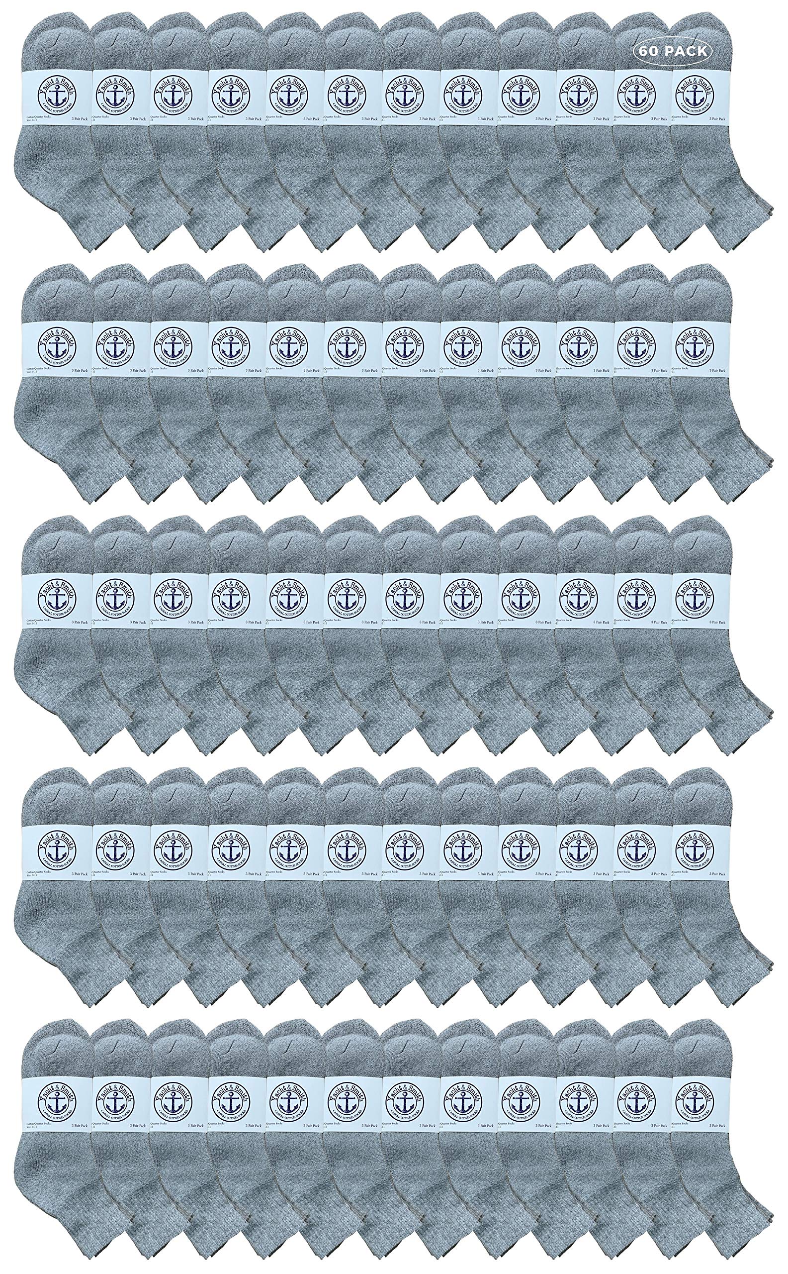 Yacht & Smith Men's Cotton Athletic Mid Ankle Socks - Bulk Pack (Size 10-13) - Perfect for Sports, Running & Casual Wear