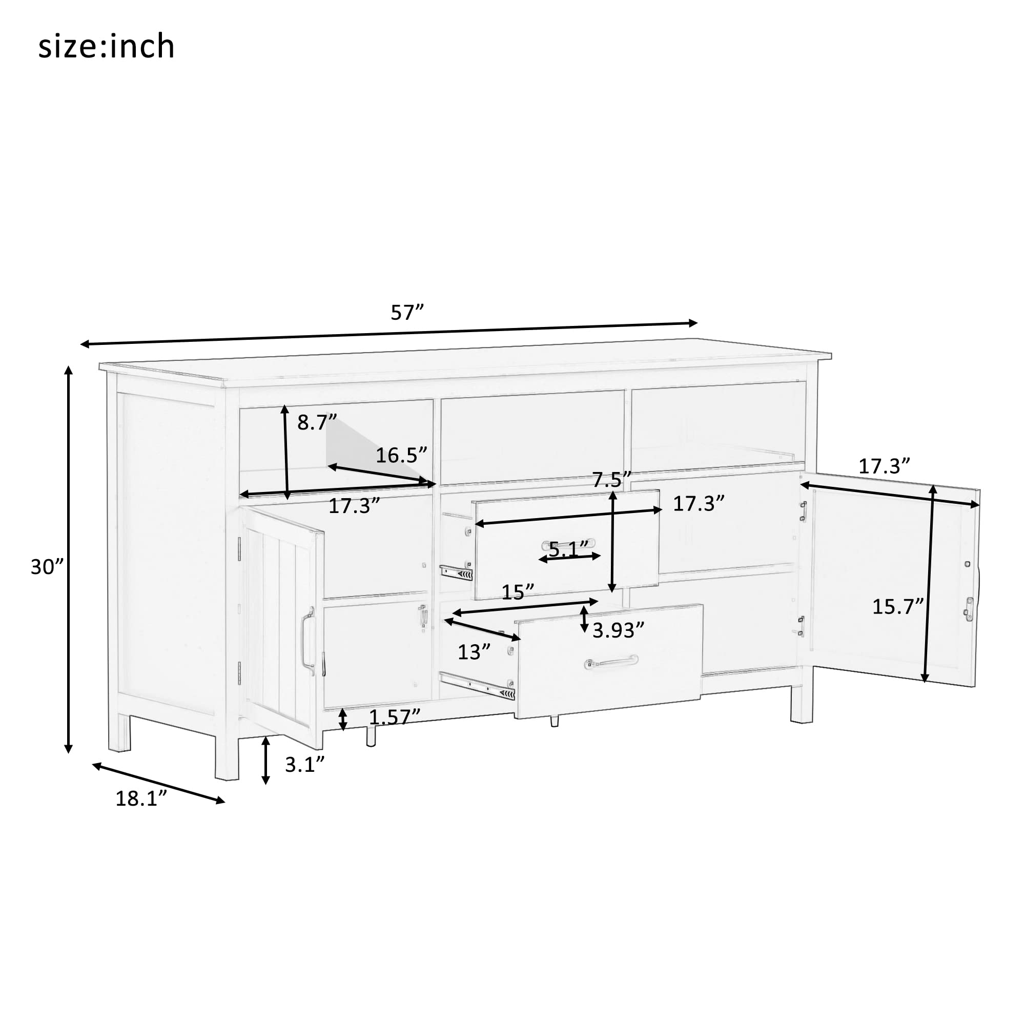 Modern 72 Inch TV Stand with 2 Doors & 2 Drawers - High Capacity Wooden Entertainment Center, Open Style Media Console Cabinet for Living Room - Navy Blue (Perfect for Home Theater Setup & Living Room Storage)
