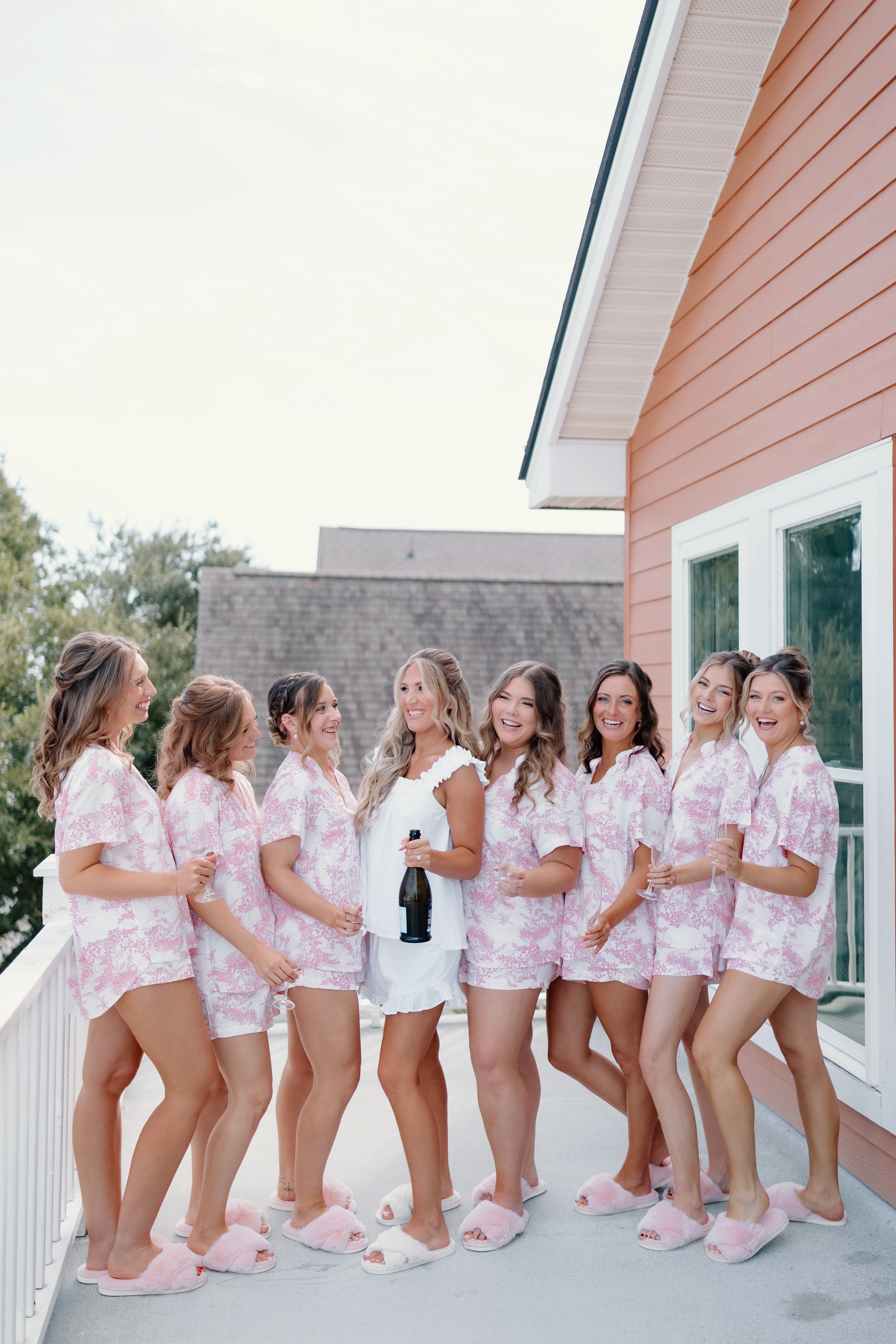 Maggie Women's Summer Pajama Set - Soft Cotton Sleepwear with Floral Toile Print in Pink - Perfect for Relaxing at Home or Vacation Getaways