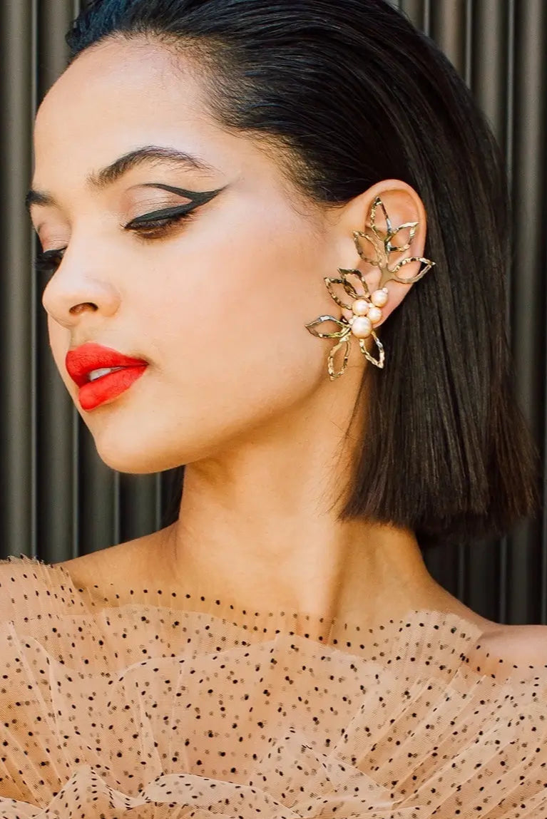Renata Elegant Pearl Drop Earrings for Women - Perfect for Weddings, Parties & Special Occasions
