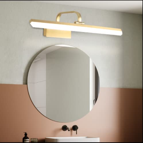 Antique Brass Arc Arm Wall Sconce - 40cm Adjustable Gold Linear Picture Light with Warm LED for Artwork & Gallery Lighting - Perfect for Living Room, Bedroom, and Hallway Décor