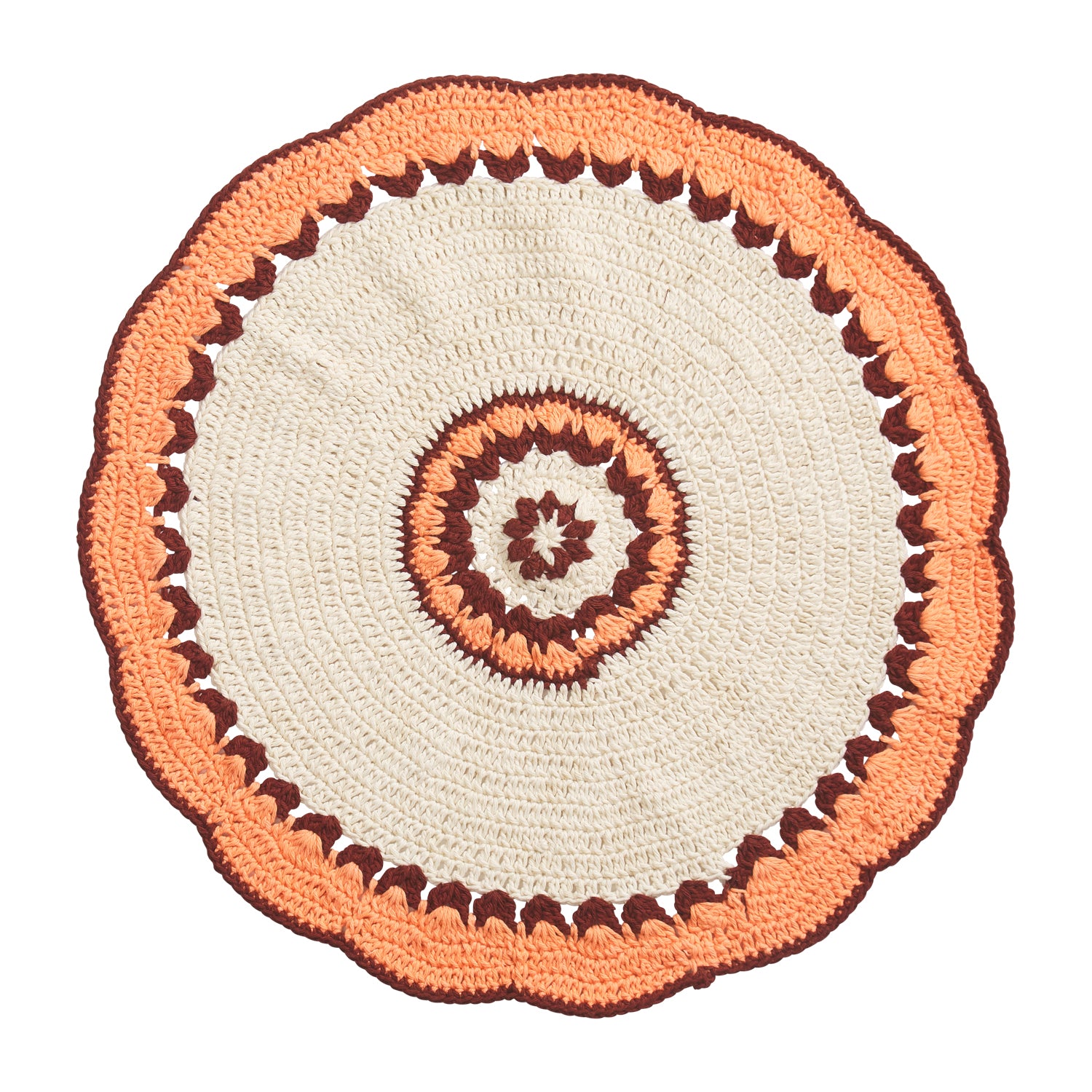 Handmade Hema Crochet Placemat Set - 6-Piece Boho Table Mats for Dining Table Decor, Farmhouse Kitchen, and Wedding Party Settings