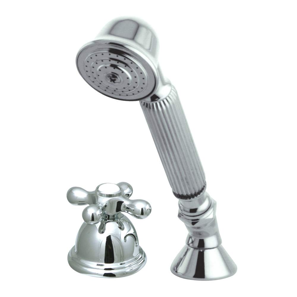 Kingston Brass KSK3351AXTR Polished Chrome Deck Mount Hand Shower with Diverter for Roman Tub Faucet - 8 x 5.63 x 1.81 Inches - Perfect for Spa-Like Bathroom Upgrades & Luxurious Soaking Experience