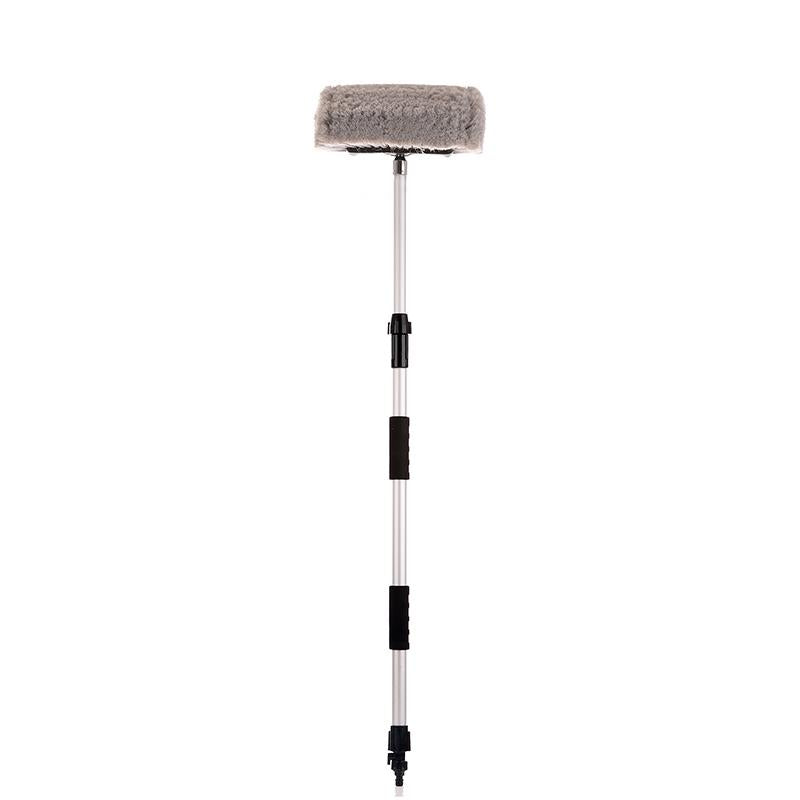 10/12 Flow Thru Brush with Telescopic Pole & On/Off Switch (3.4' to 6 ft Extension) - Perfect for Window Cleaning, Car Washing, and Outdoor Surface Maintenance