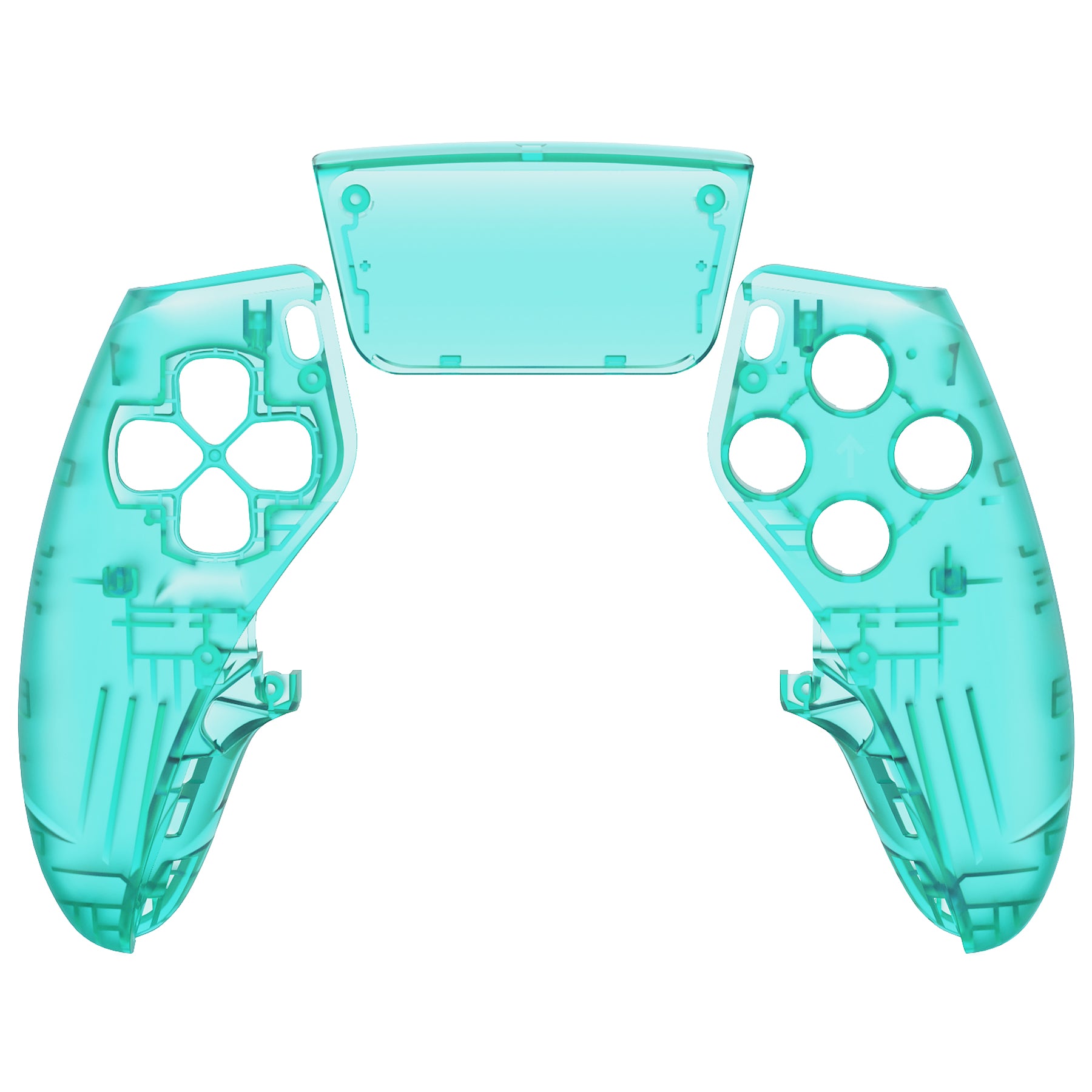 eXtremeRate Emerald Green PS5 Edge Controller Replacement Faceplate Shell - DIY Custom Front Housing & Touchpad Cover for PS5 Edge Controller - Perfect for Gaming, Customization & Repair