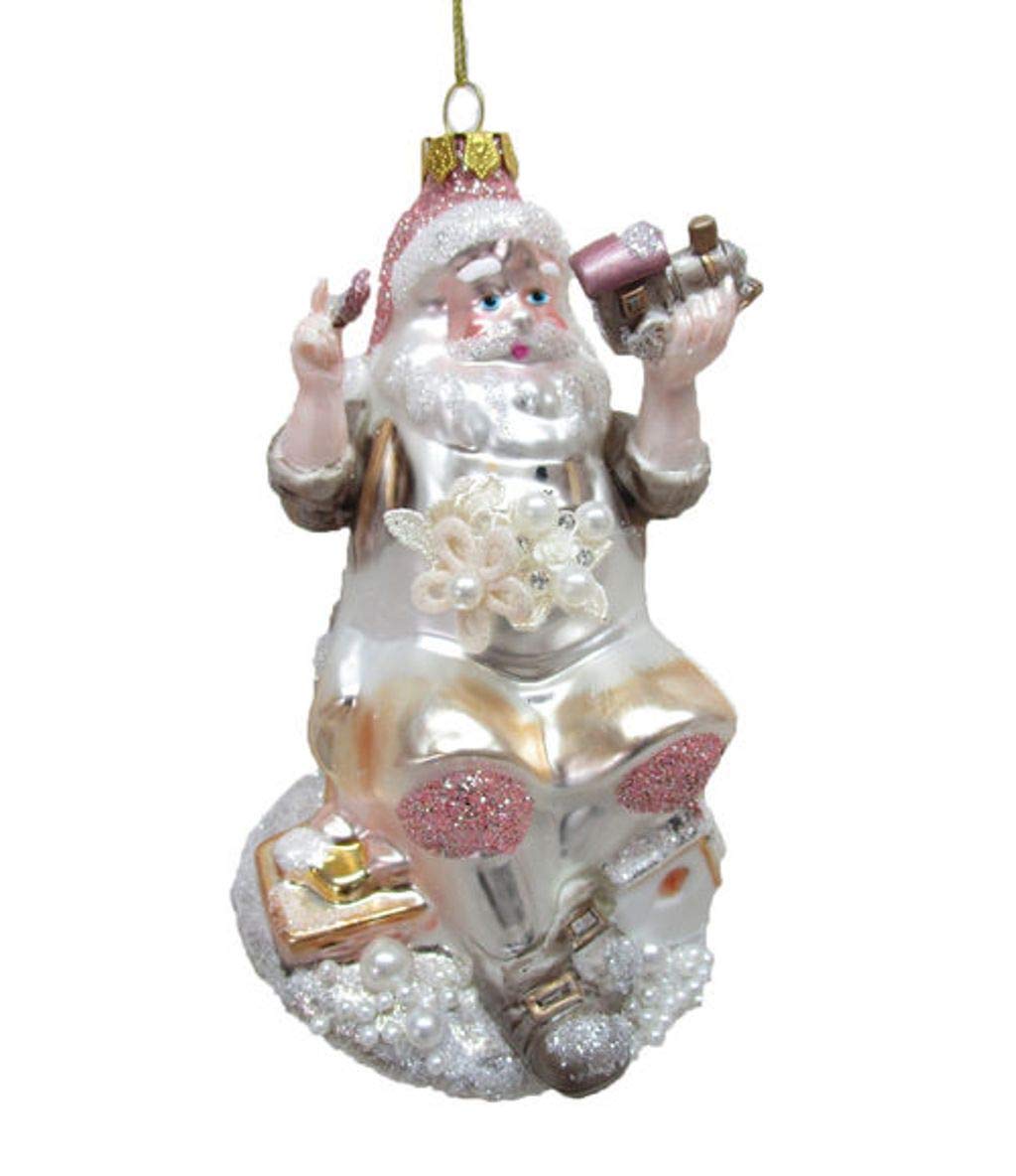 Christmas Santa with Toy Ornament - December Diamonds Holiday Decor for Tree, Gift & Festive Home Decoration