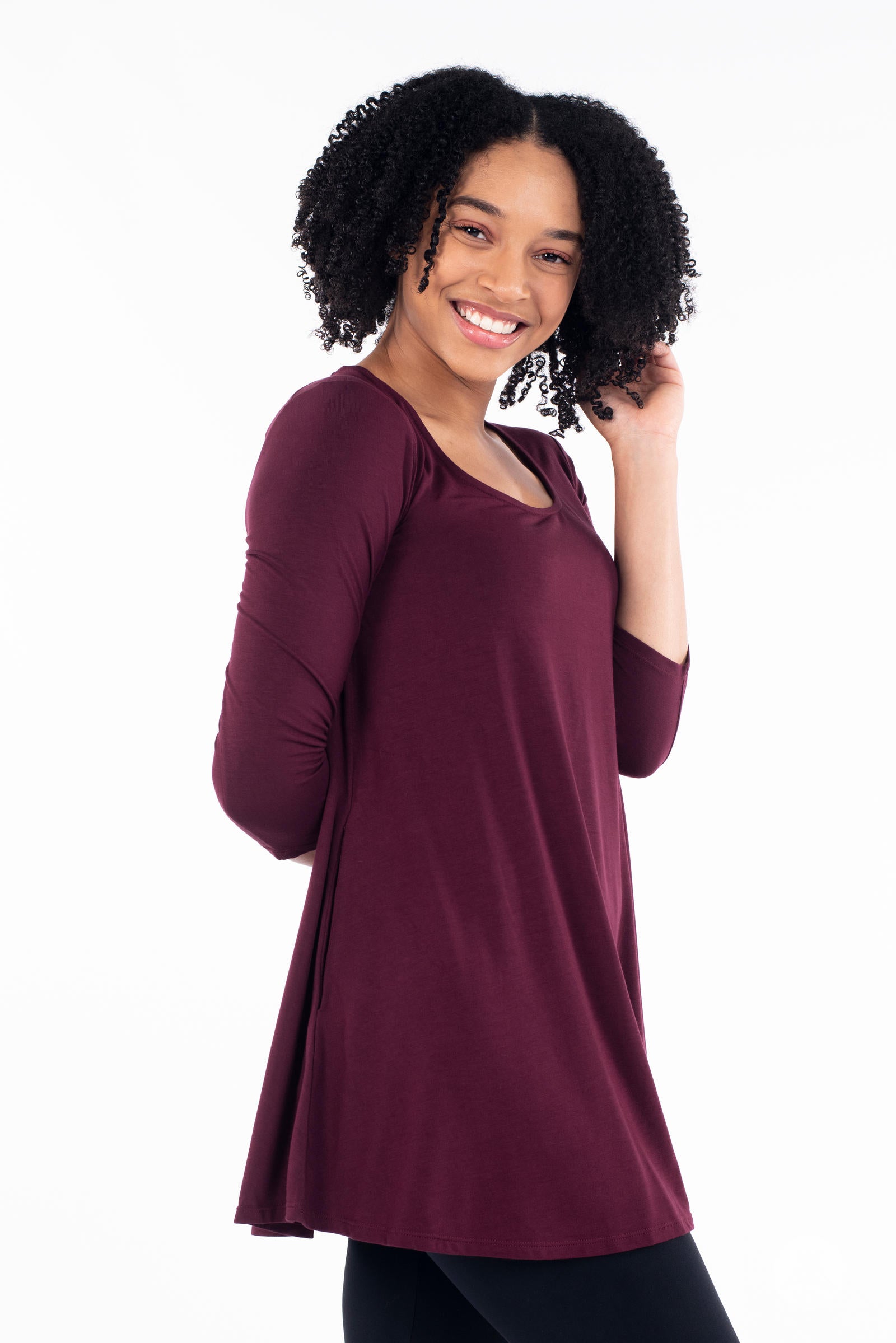 Classic 3/4 Sleeve Tunic Top for Women - Flowy Casual Blouse for Everyday Wear | Perfect for Office, Outings & Layering