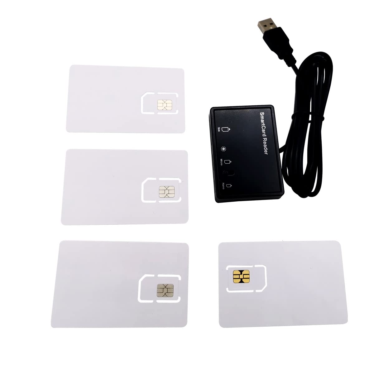 5G SIM Card Reader Writer Programmer Kit - MCR3516 with 3PCS Blank 4G LTE USIM & 1PCS 5G NR ISIM Card - Compatible with SA/NSA 3GPP R16 - Includes Personalization Software for Mobile Network Testing & SIM Card Programming