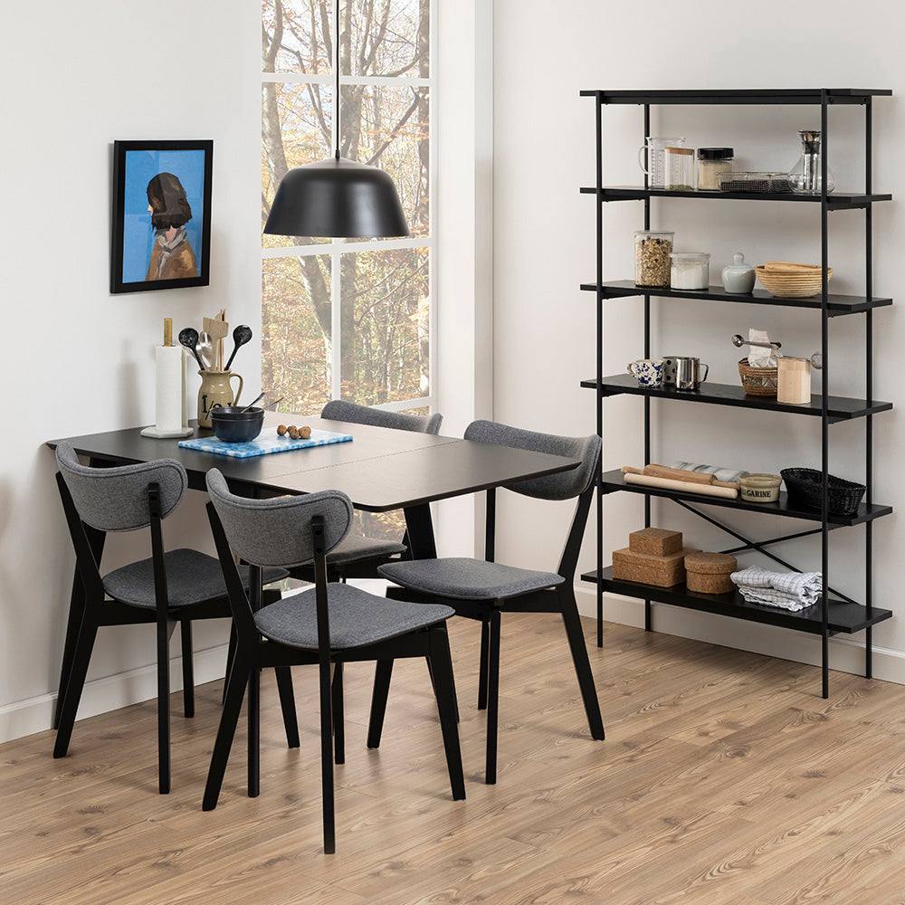 KREMAN 37-Inch Black Metal Shelving Unit - Heavy Duty Storage Shelf for Garage, Kitchen, Office & Closet Organization
