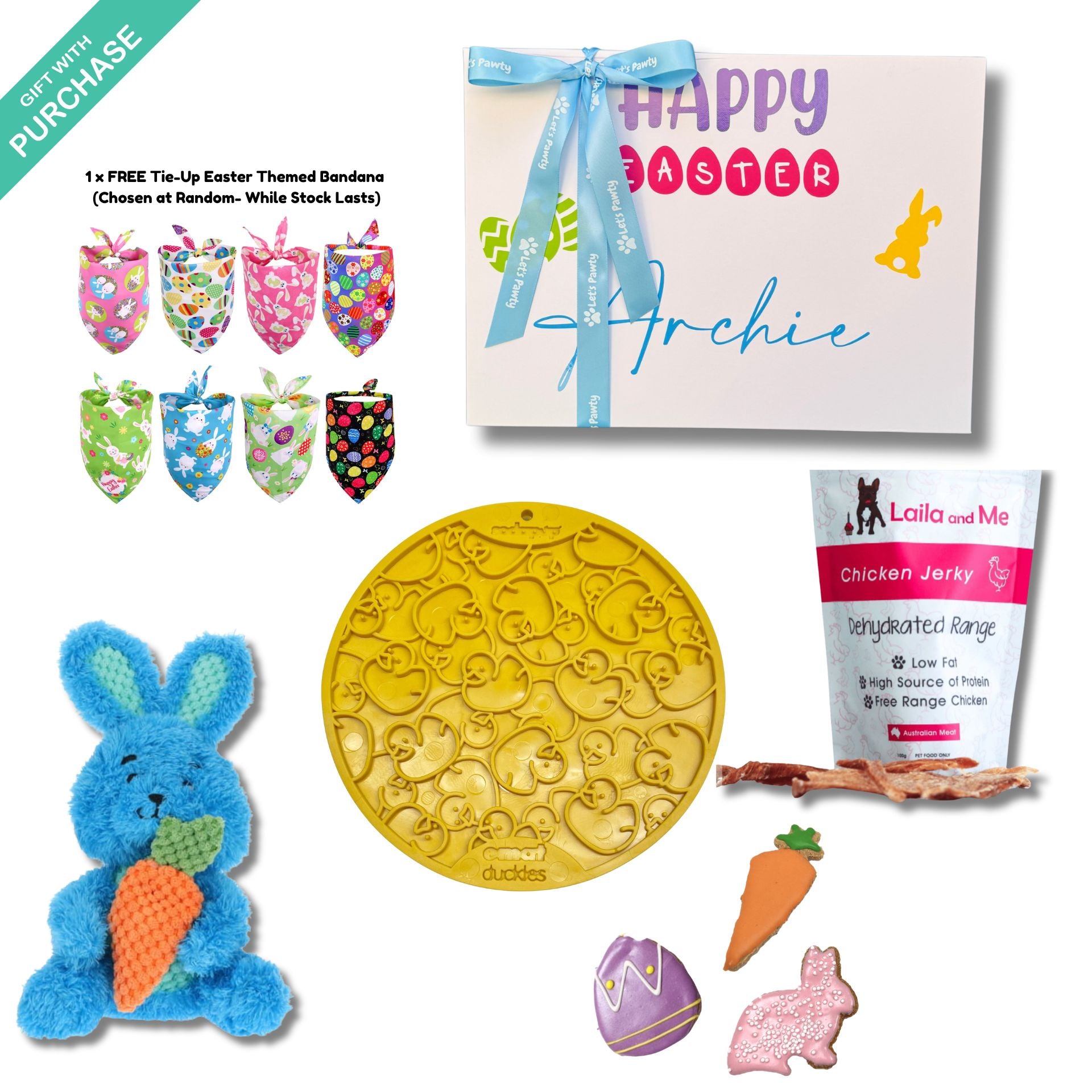 Personalized Easter Bunny Dog Gift Box - Custom Pet Present for Holidays, Birthdays & Special Occasions - Perfect for Dog Lovers & Pet Owners