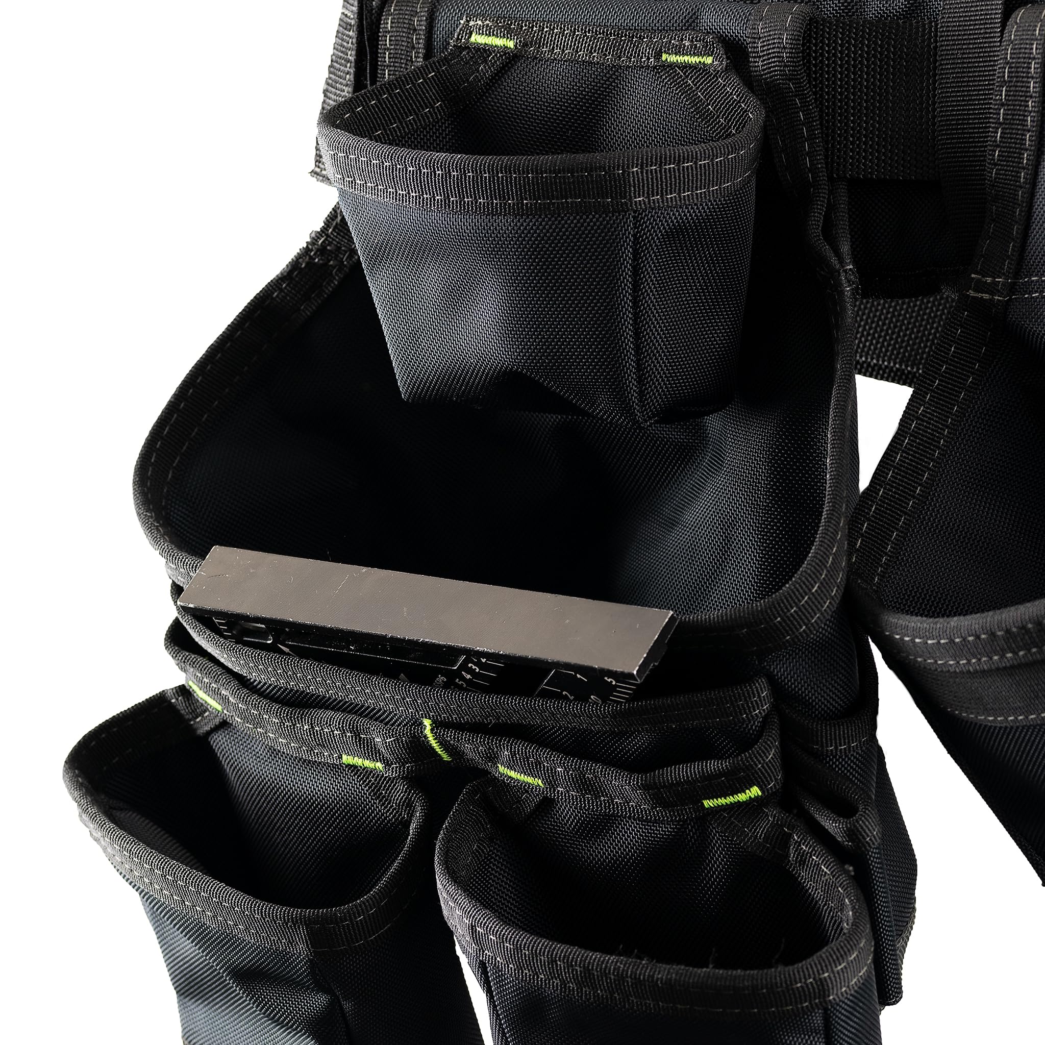 Dead On Tools - Heavy Duty 1680D Polyester Framer’s Tool Belt with Adjustable Suspenders (HDP369857), Black - Perfect for Construction, Carpentry & DIY Projects