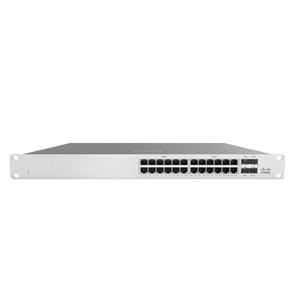 Cisco Meraki MS120-24P-HW 24-Port PoE Cloud Managed Network Switch | Gigabit Ethernet | Layer 2 Switching | Unclaimed No License (Renewed) | Ideal for Small Business & Office Networking