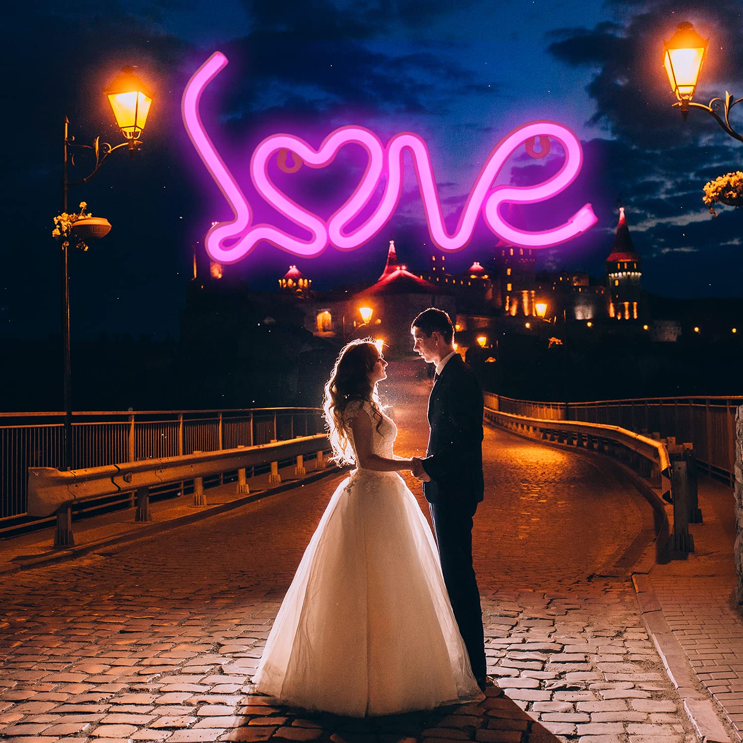 Valentine's Day LED Heart Love Letter Lights - Pink Neon Wall Decor for Home, Kids Room, Bar & Wedding | Battery/USB Powered Romantic Lighting for Galentine's Party & Festive Celebrations