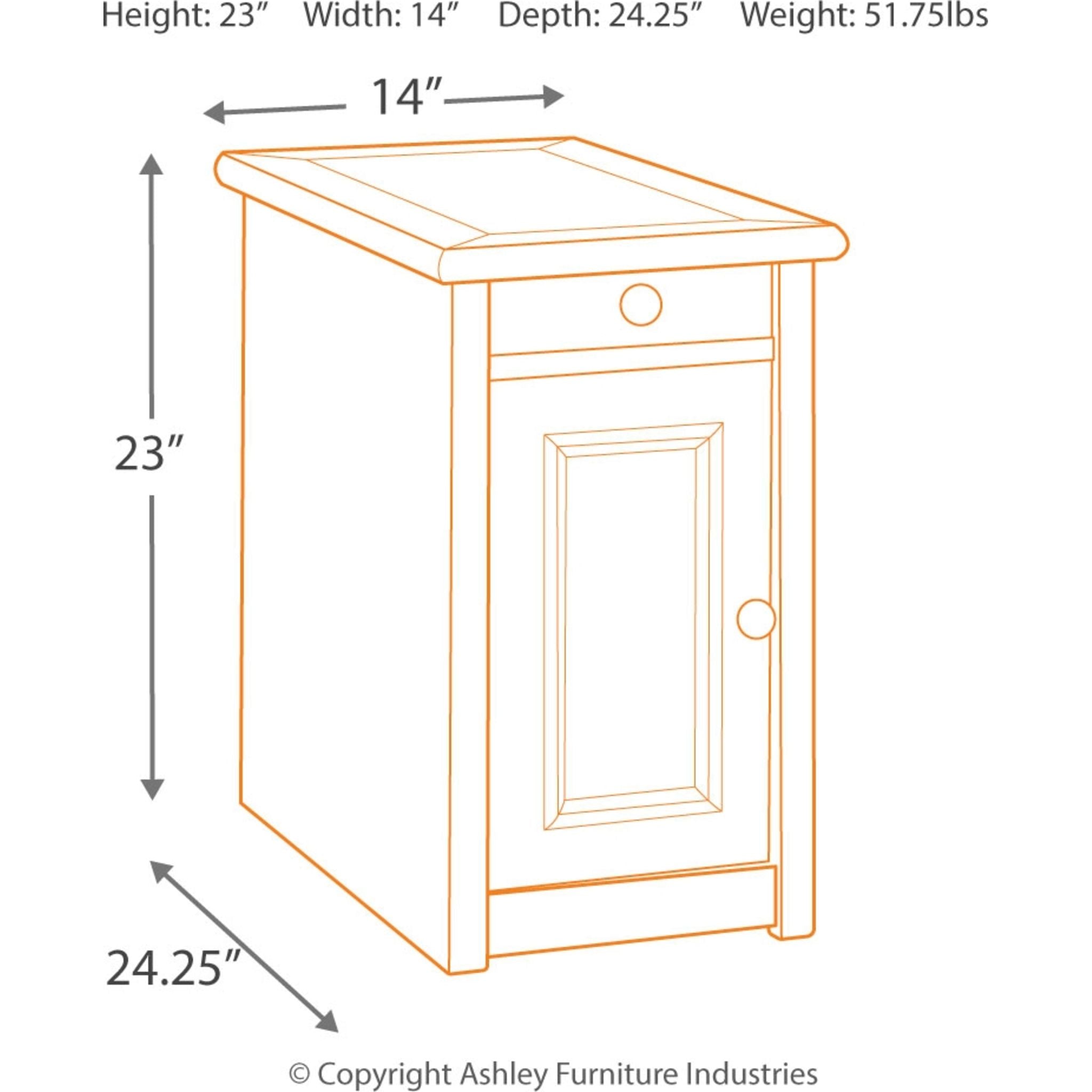 Bolanburg Chairside End Table - Two-Tone Finish for Living Room, Bedroom & Office - Stylish Side Table with Storage Shelf