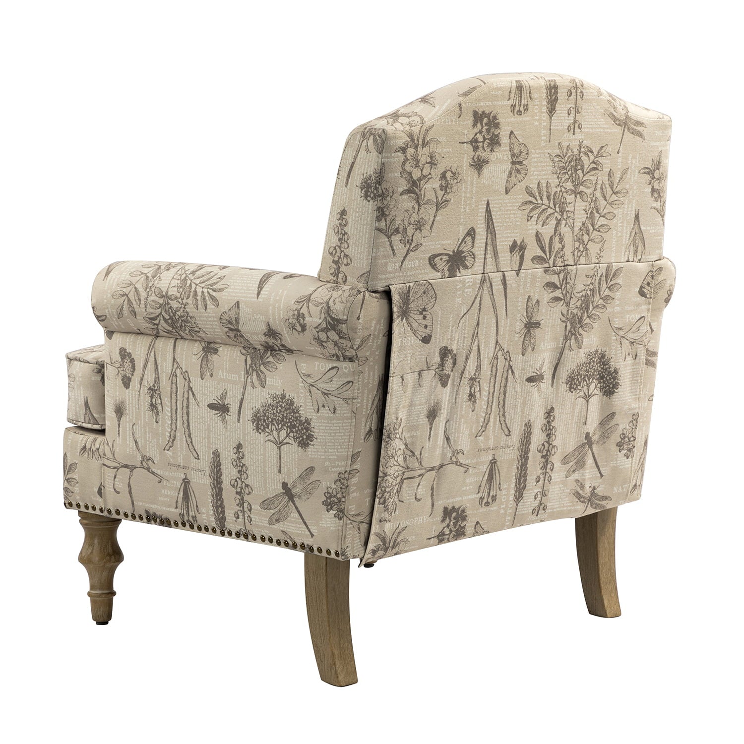 Raphael Farmhouse Armchair with Wooden Legs - Sturdy Frame Accent Chair for Living Room, Bedroom & Office (Multiple Styles Available)